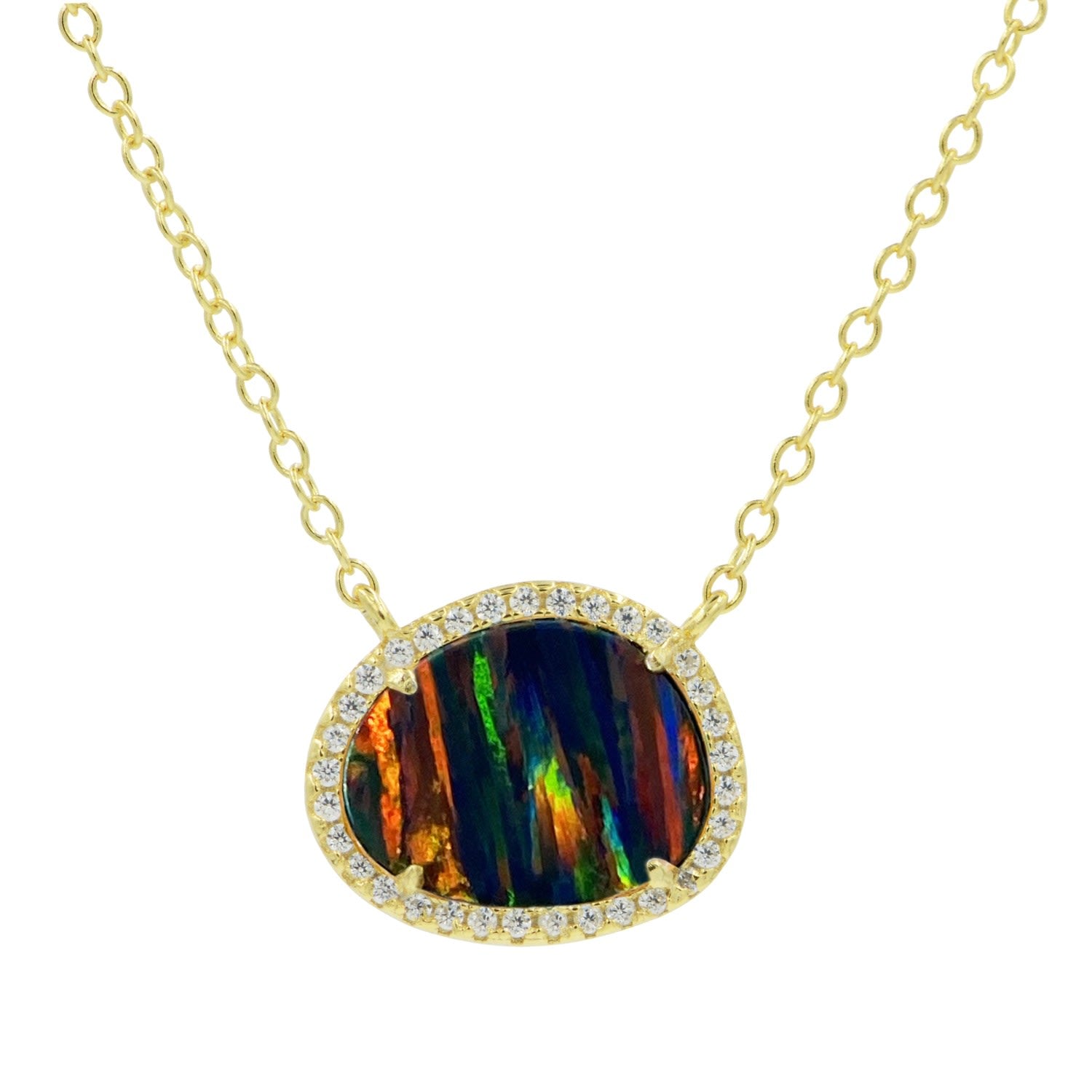 Kokoto Necklace - Black Opal With Stripes