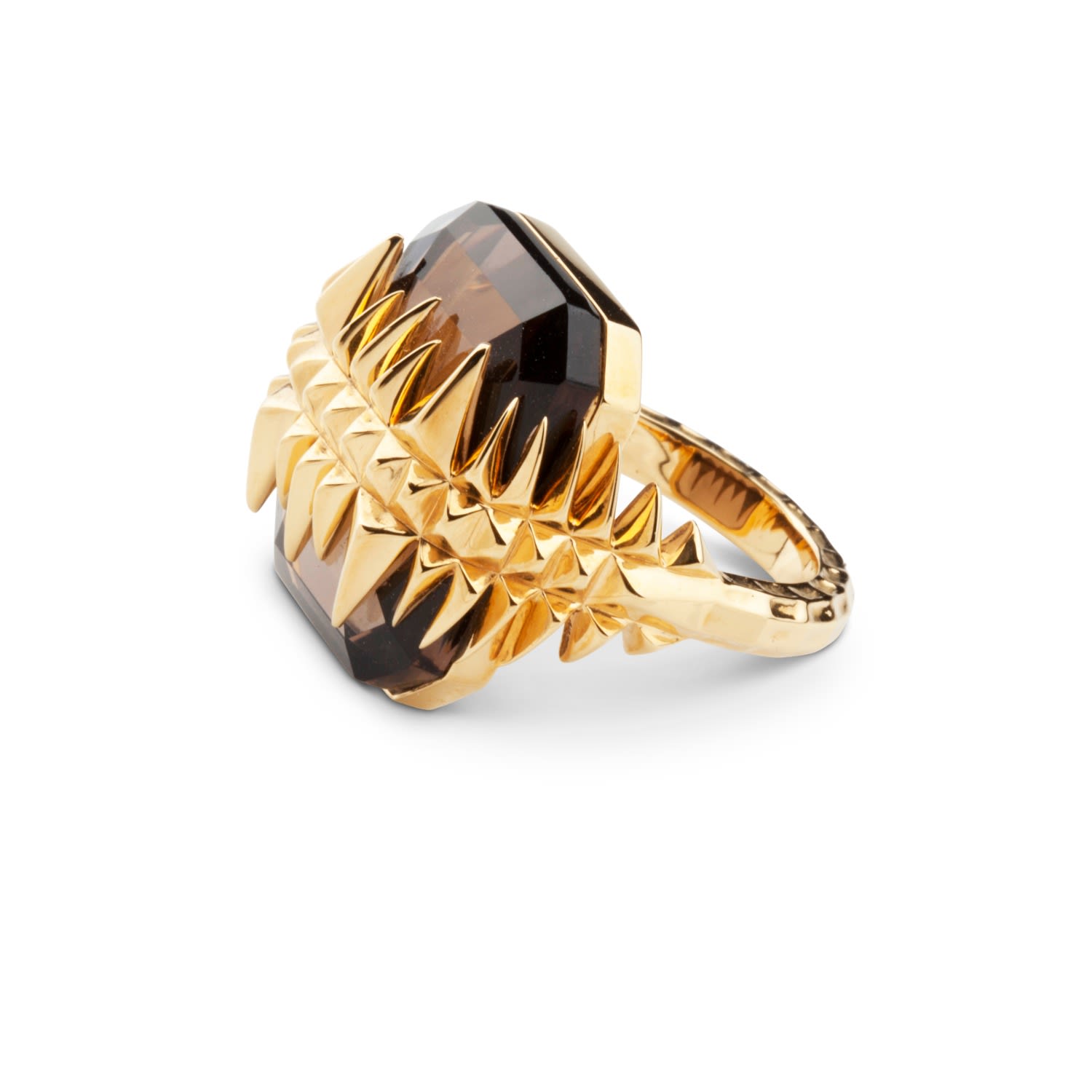 Black Sea Glacier Ring Gold & Smoky Topaz