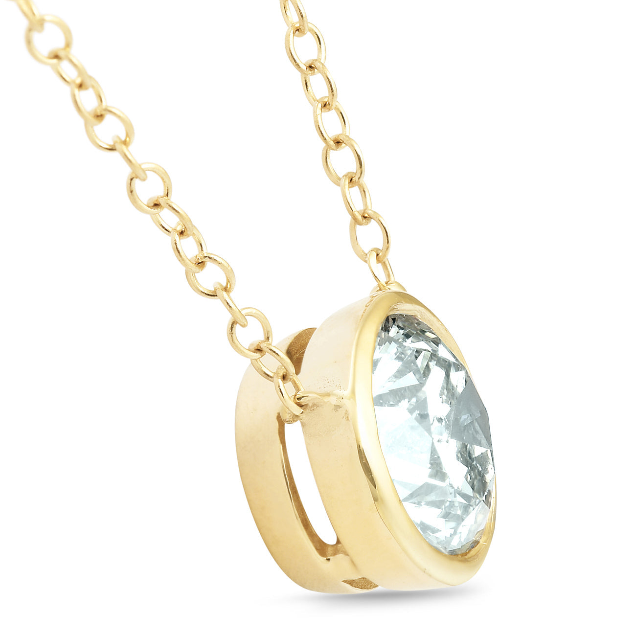 1.88Ct Round Solitaire Diamond Bezel Pendant 14k Yellow Gold Enhanced