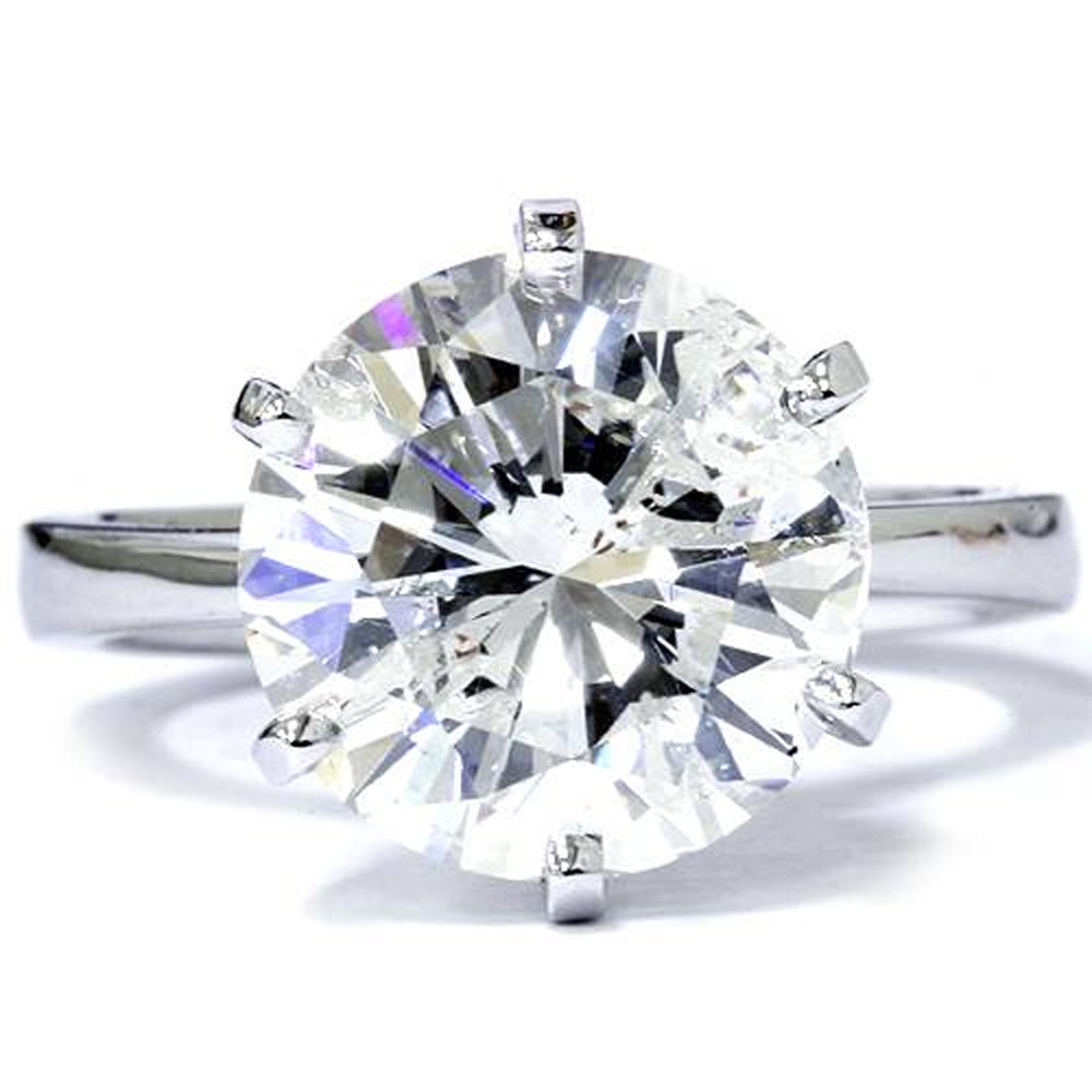 3 Carat Round Cut Enhanced Diamond Engagement Wedding Solitaire 14K White Gold