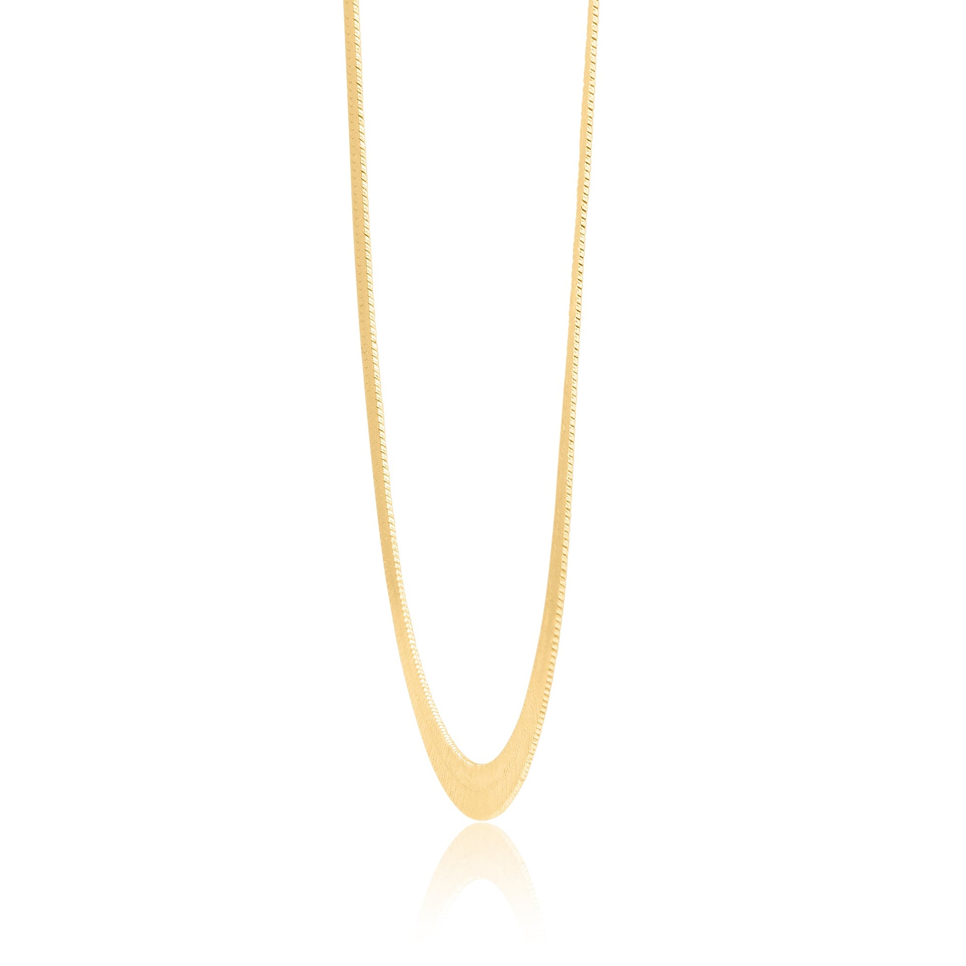 14k Yellow Gold Herringbone Chain Necklace
