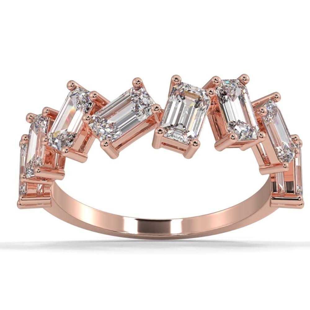 2 1/2 ct Emerald Cut Moissanite Wedding Ring in 10k White, Yellow, or Rose Gold