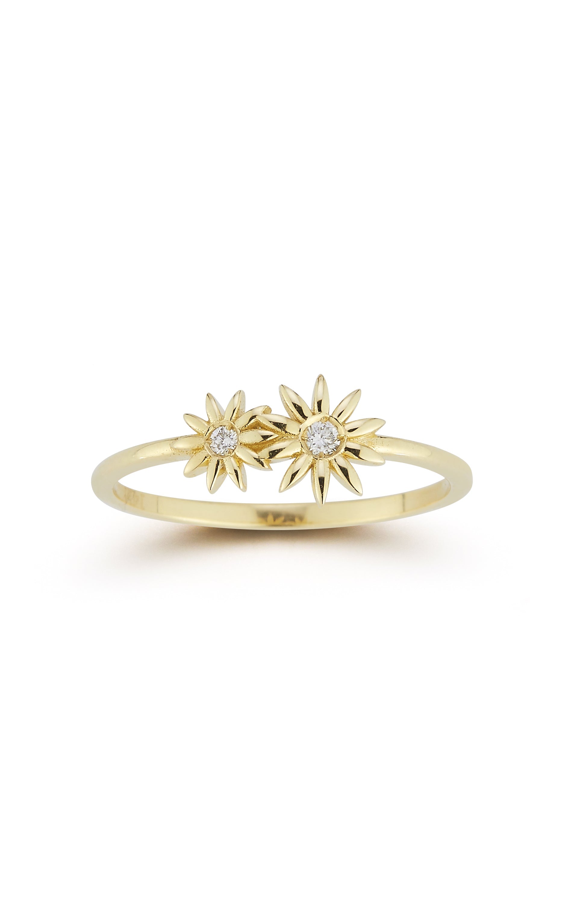 14K Gold & Diamond Daisy Ring