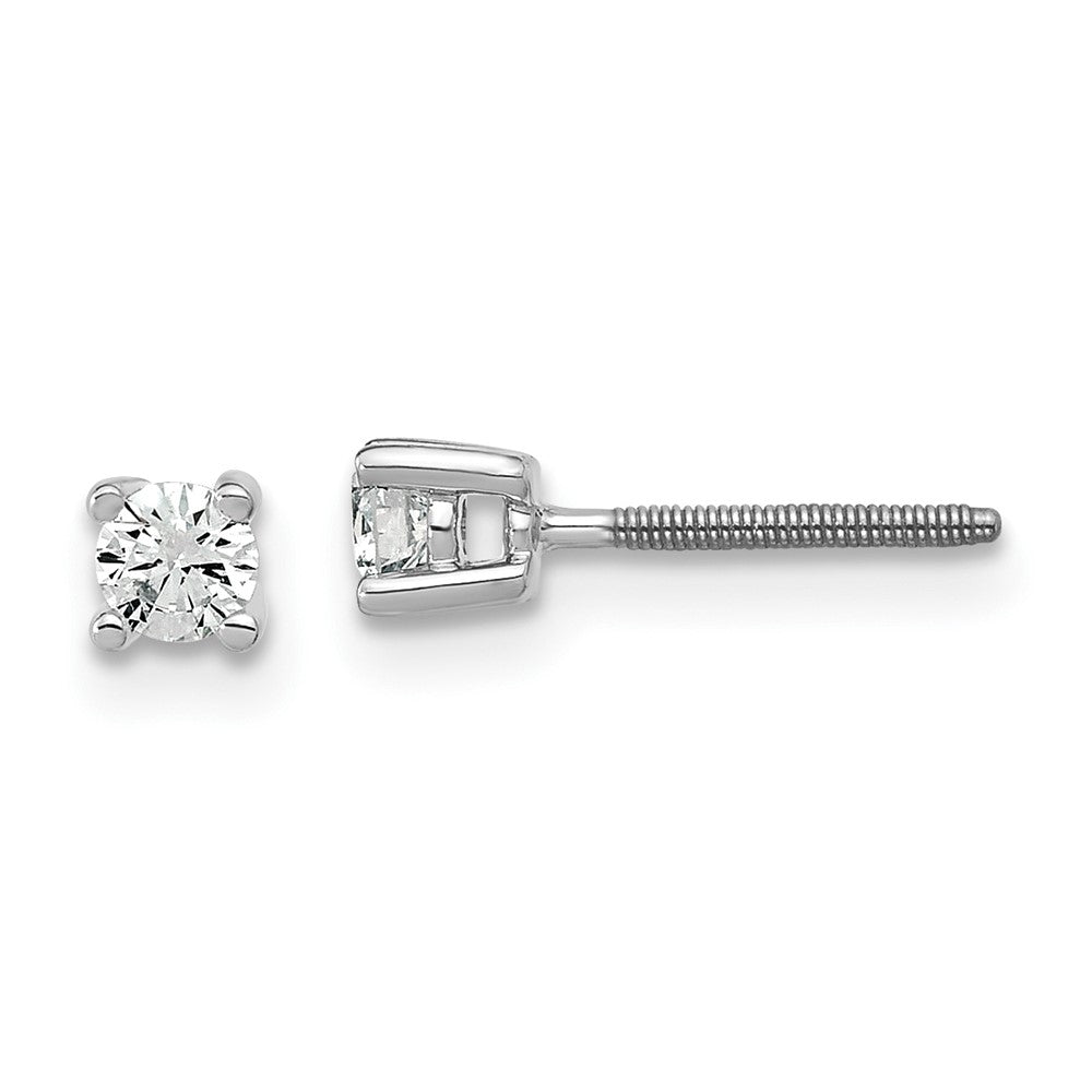 14k Gold 1/5 CTW Lab Grown Diamond Screwback Stud Earrings