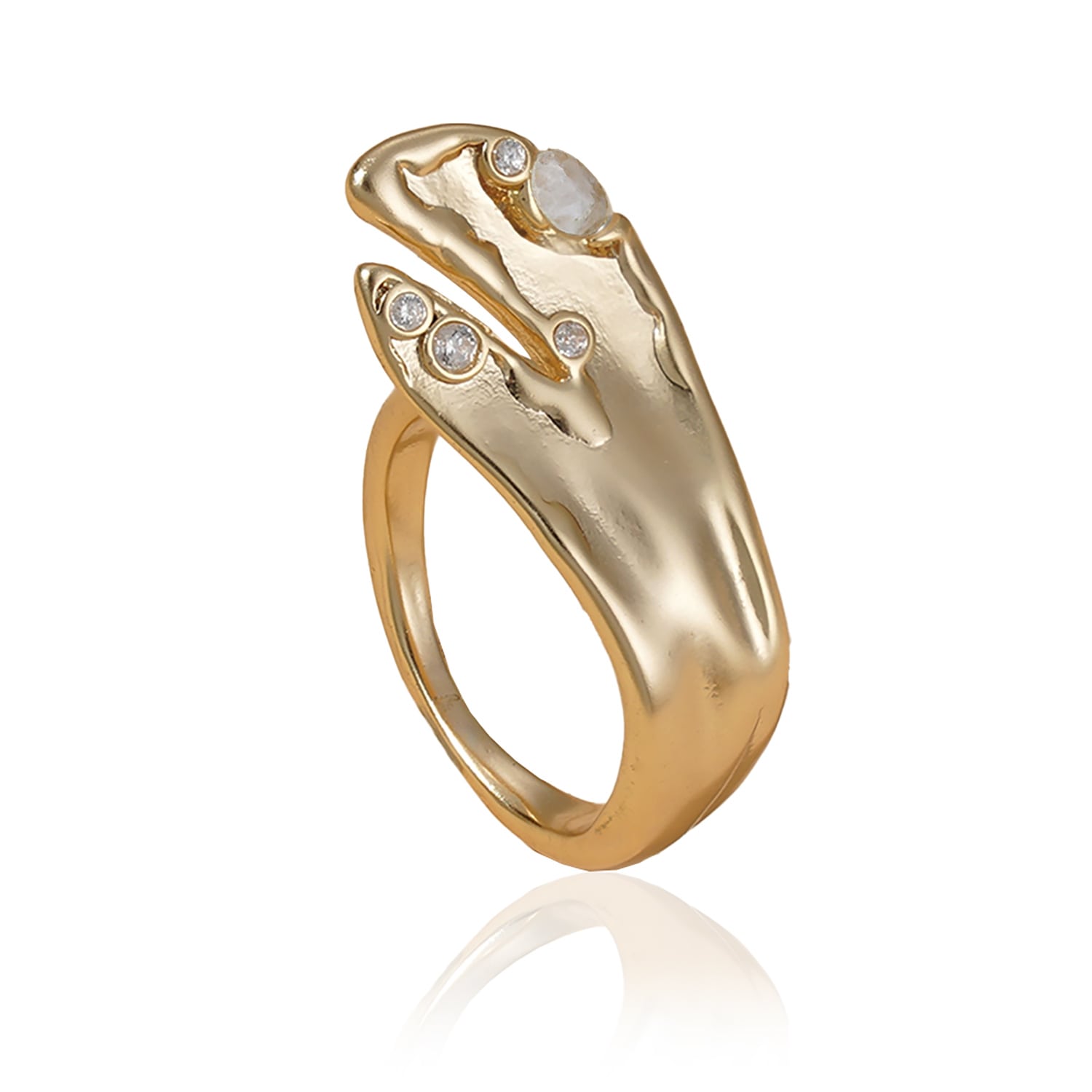 Feather Touch Ring Clear Quartz