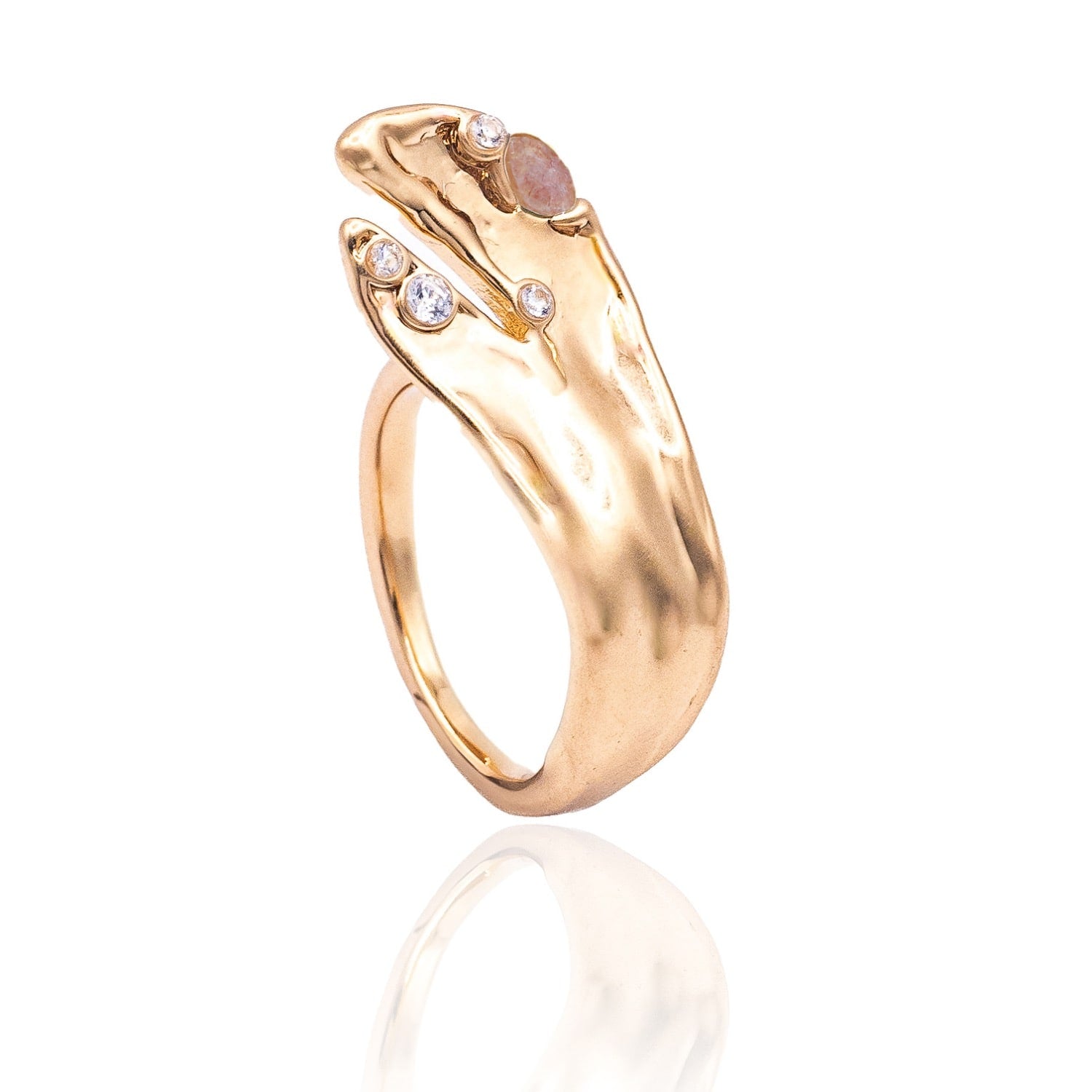 Feather Touch Ring Strawberry Quartz