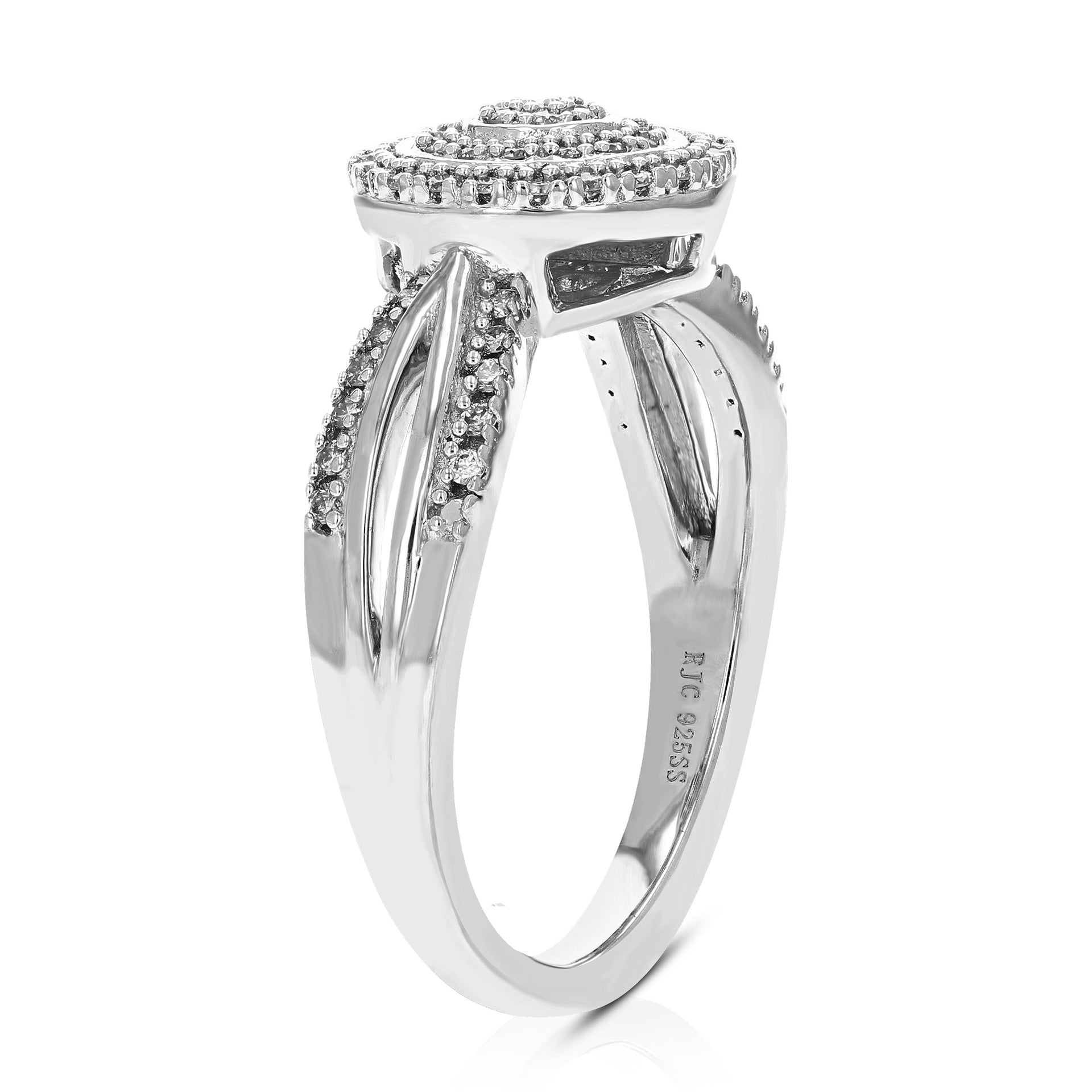1/4 cttw Round Lab Grown Diamond Engagement Ring For Women .925 Sterling Silver