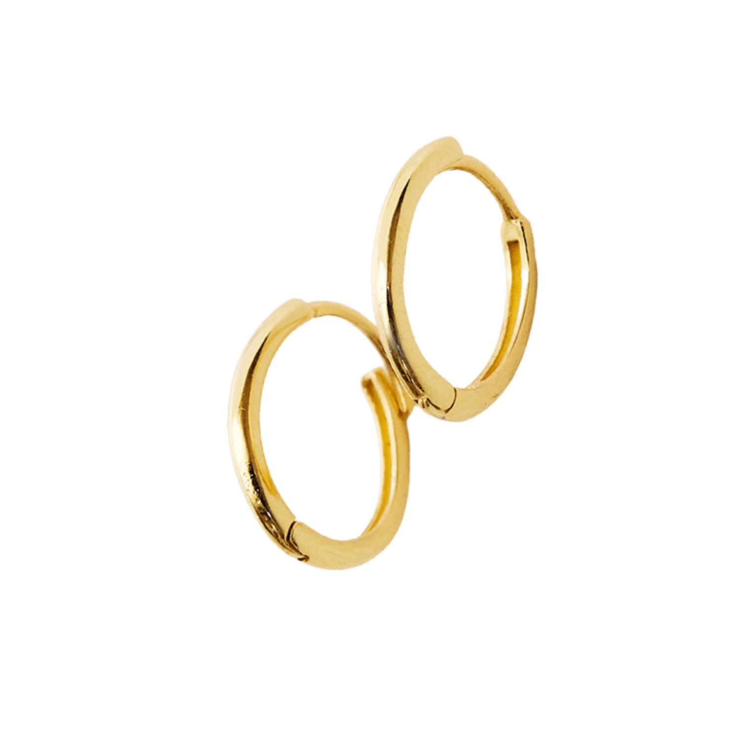 Sterling Silver Oval Small Hoop Earring - Gold