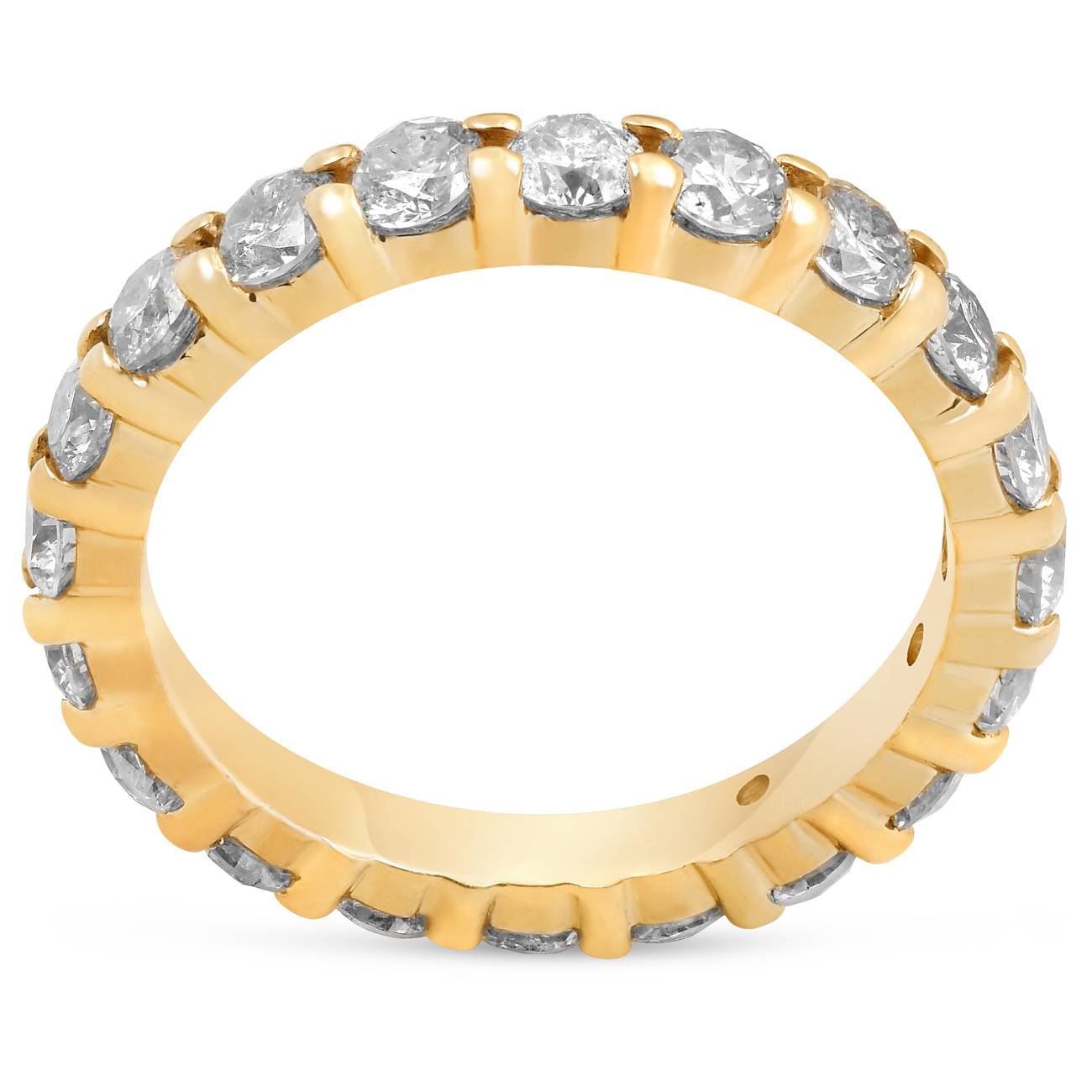 2 CT Prong Diamond Eternity Ring 14K Yellow Gold