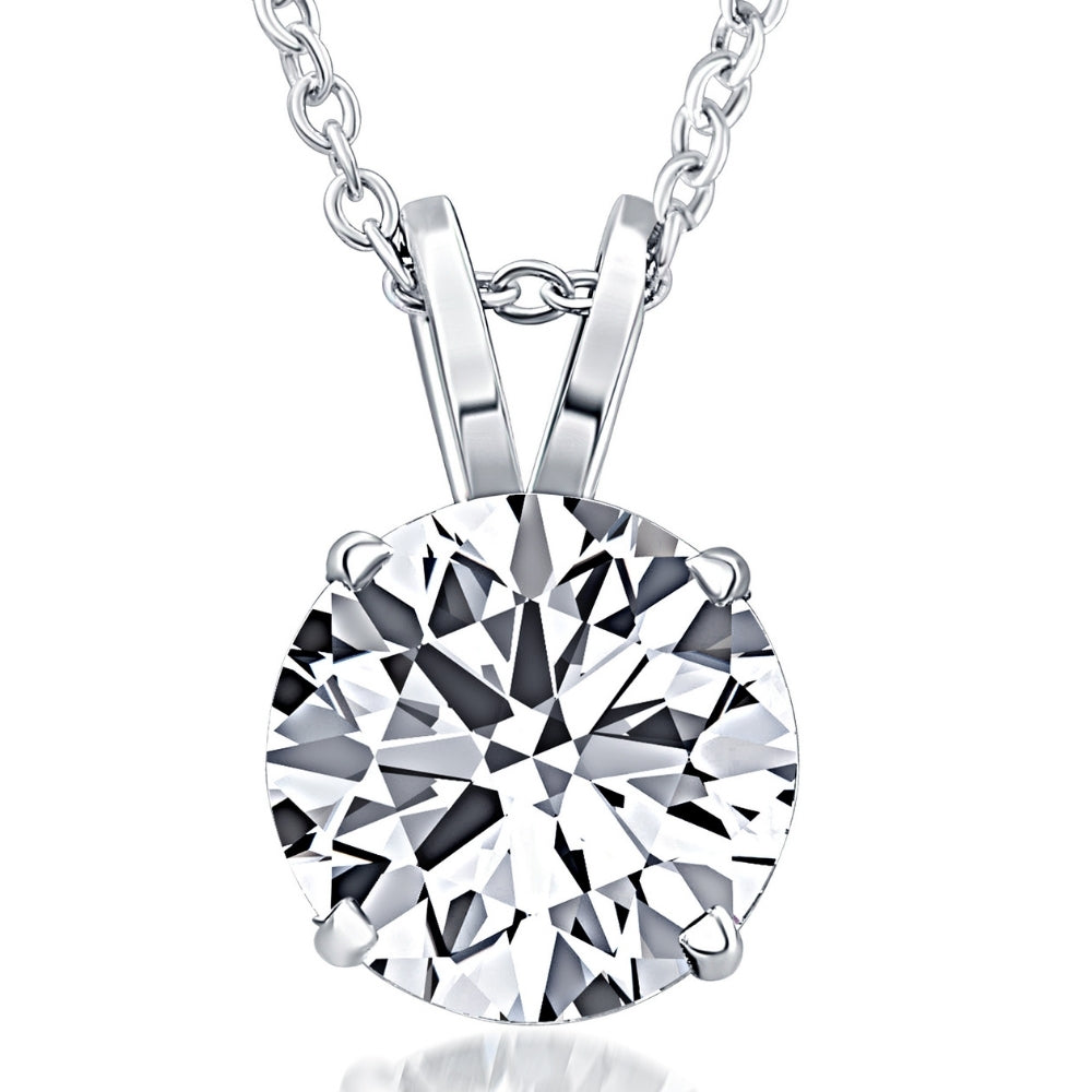 Certified 5Ct Round Solitaire Diamond Pendant White Gold Lab Grown Necklace
