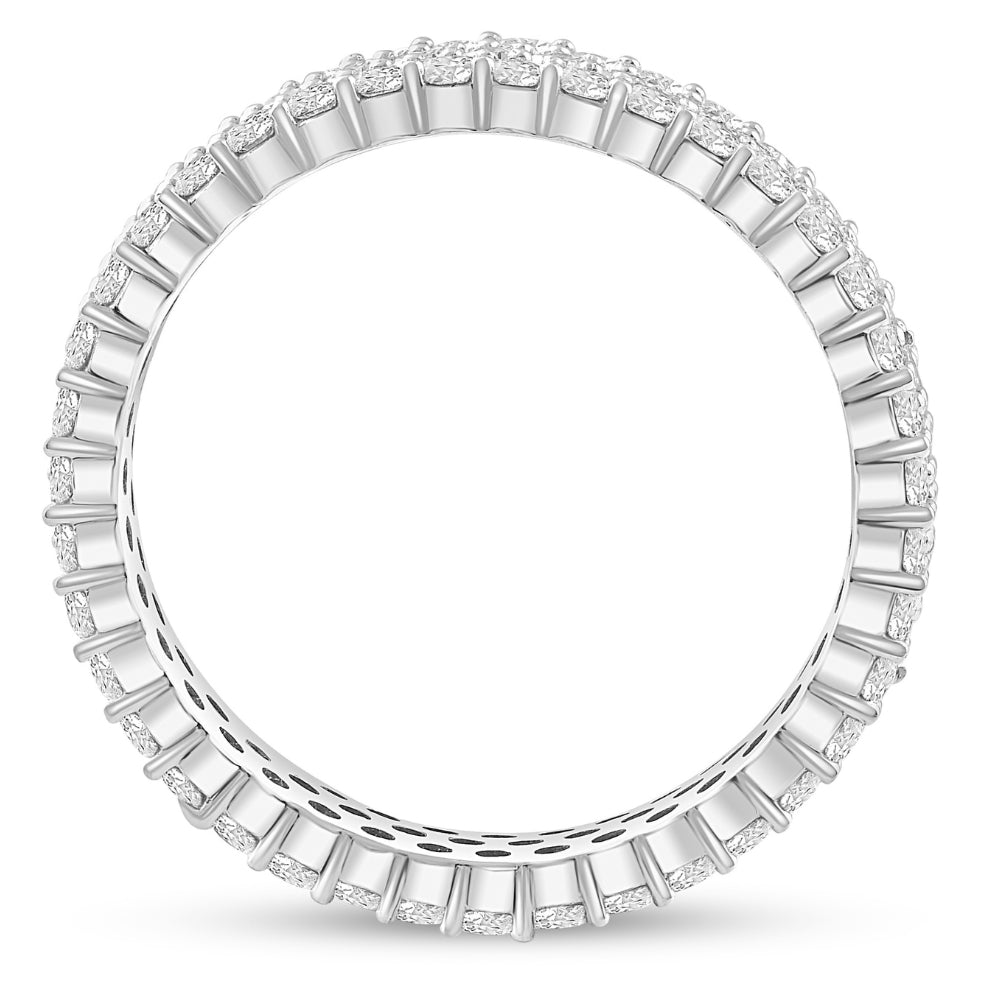 3 1/2 CT 3-Row Lab Grown Diamond Eternity Ring 14K White Gold
