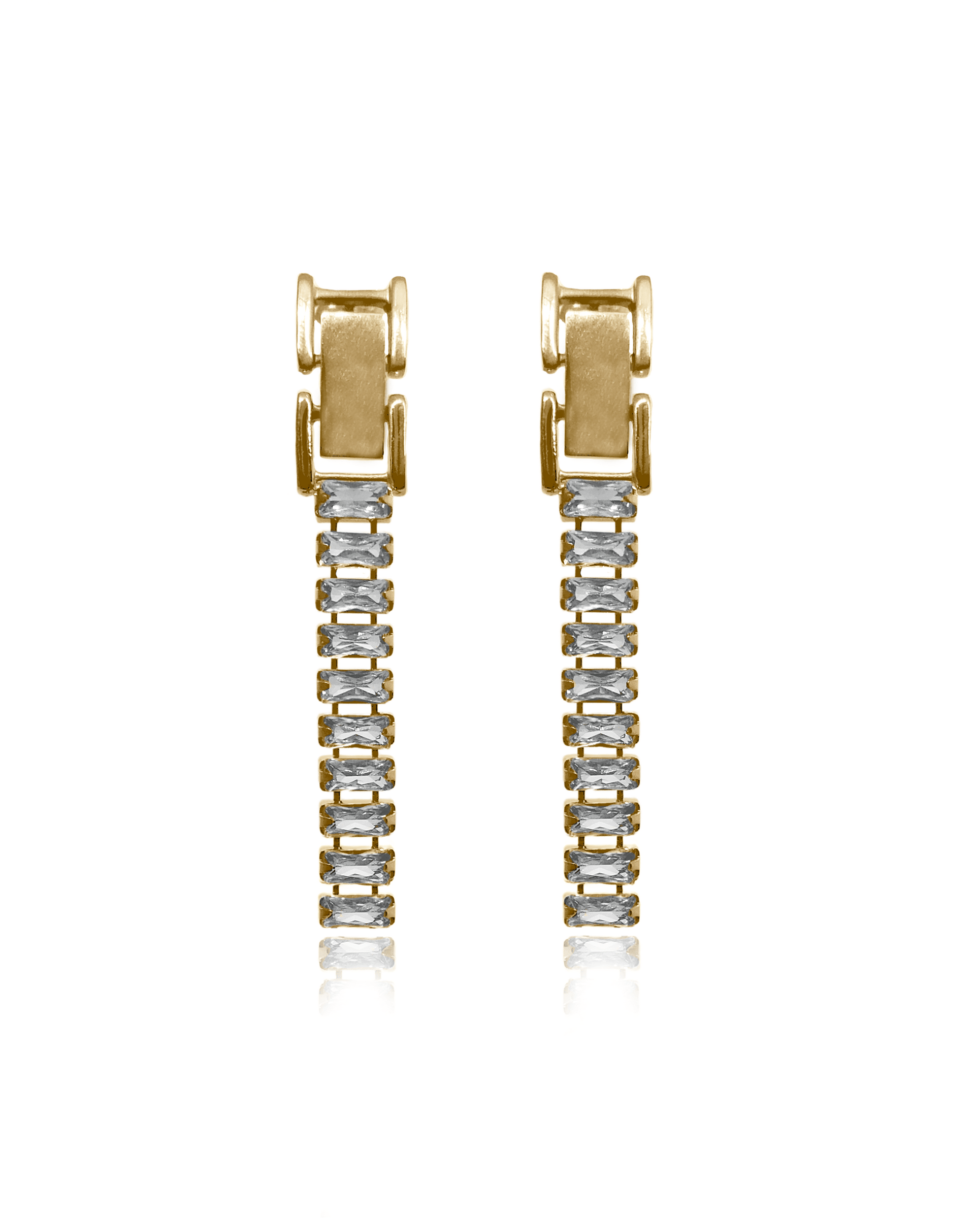 Laena Baguette Gold Zircon Earrings