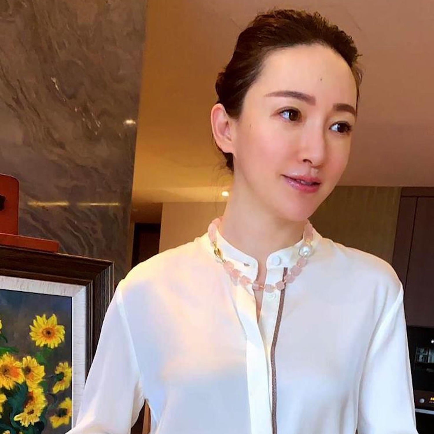 Rose Quartz With Baroque Simple Short Necklace