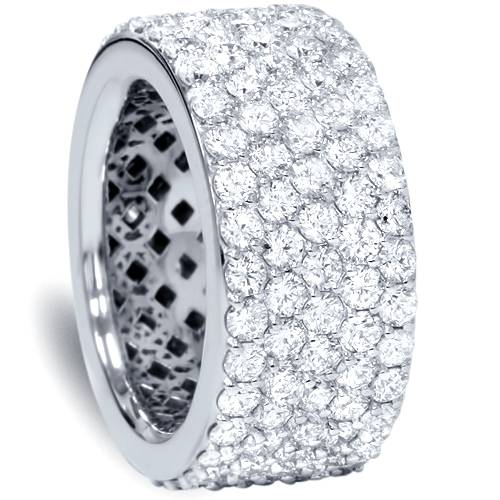 5 ct Pave Diamond Eternity Ring 14k White Gold