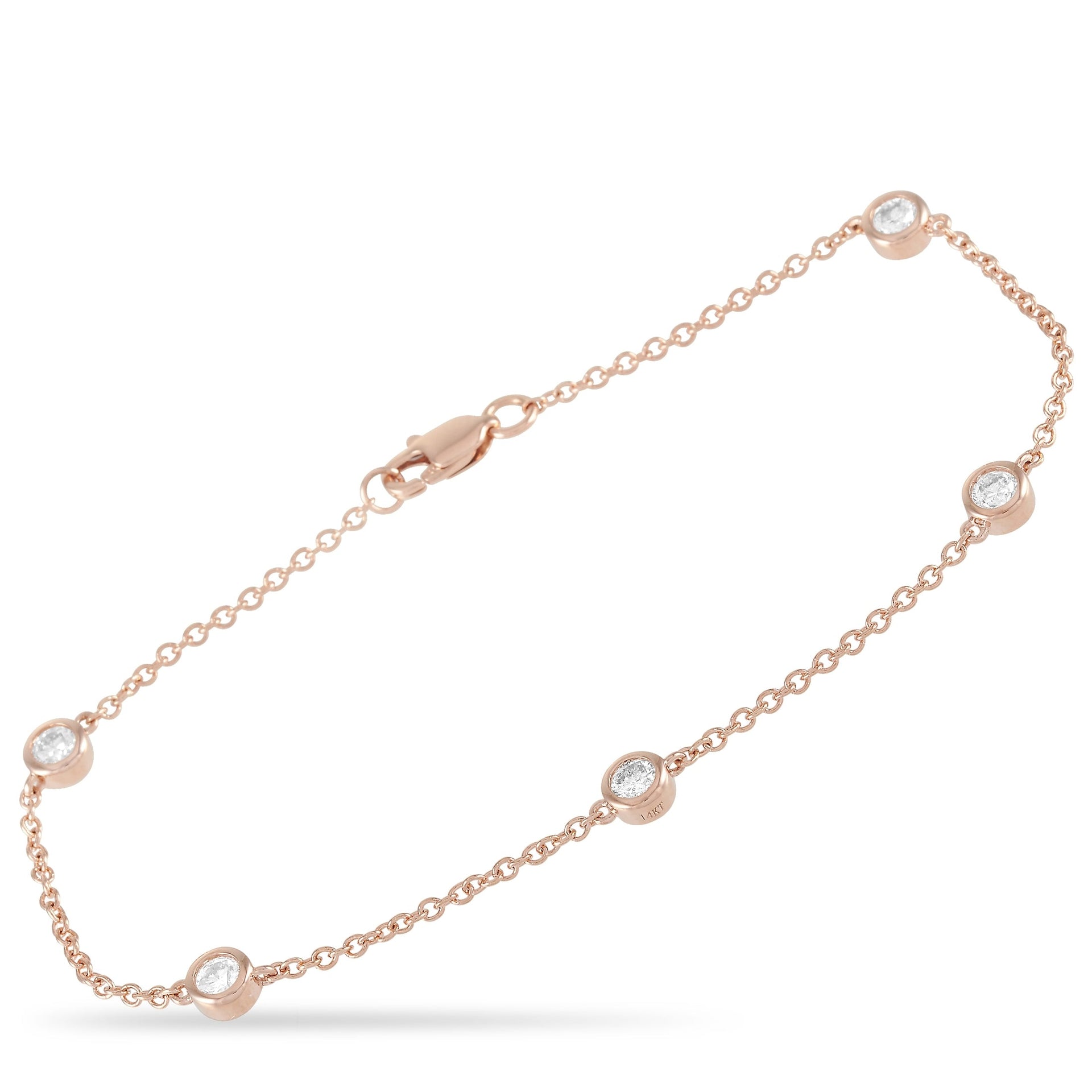 14K Rose Gold 0.50 ct Diamond Bracelet