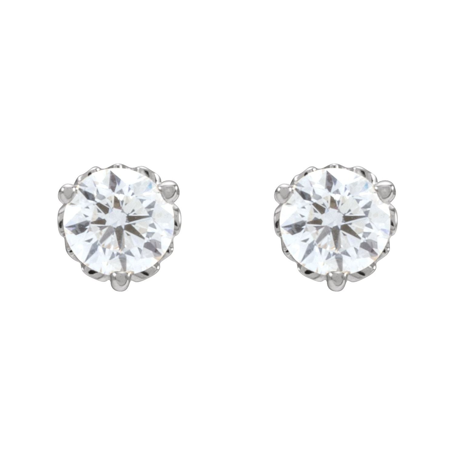14K Gold 1/3ct Lab-grown Diamond Vintage-inspired Earrings Clarity SI Color G-H