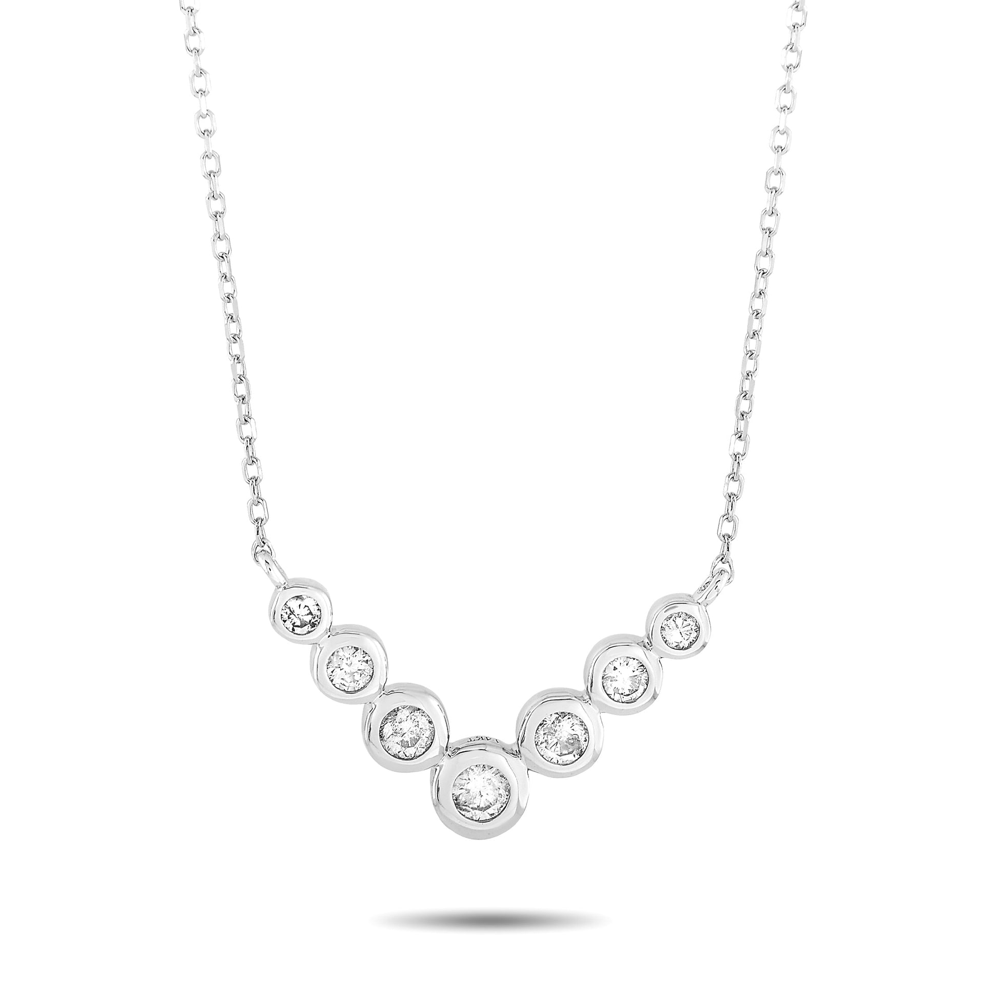 14K White Gold 0.25 ct Diamond Pendant Necklace