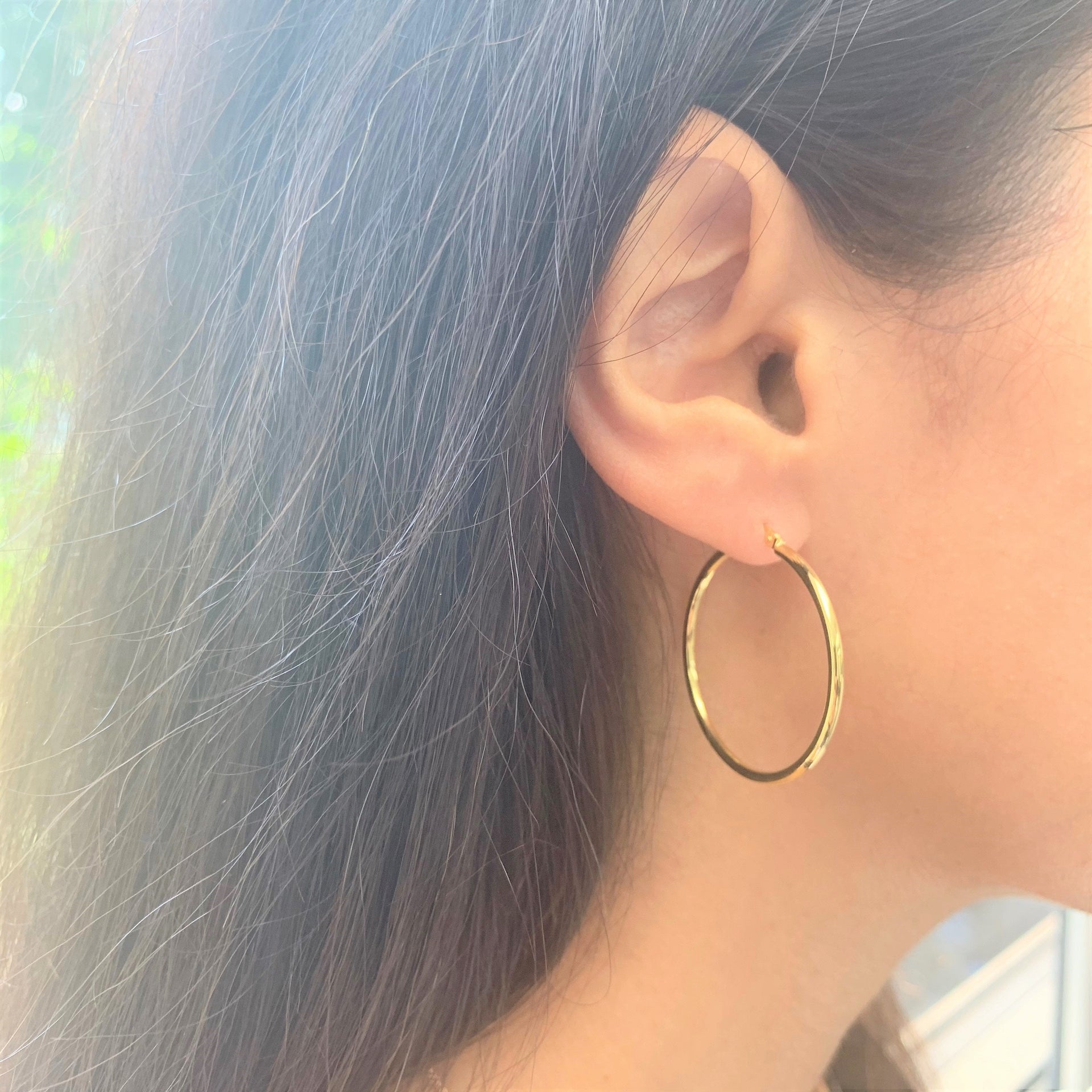 14k Gold Tube Hoop Earrings