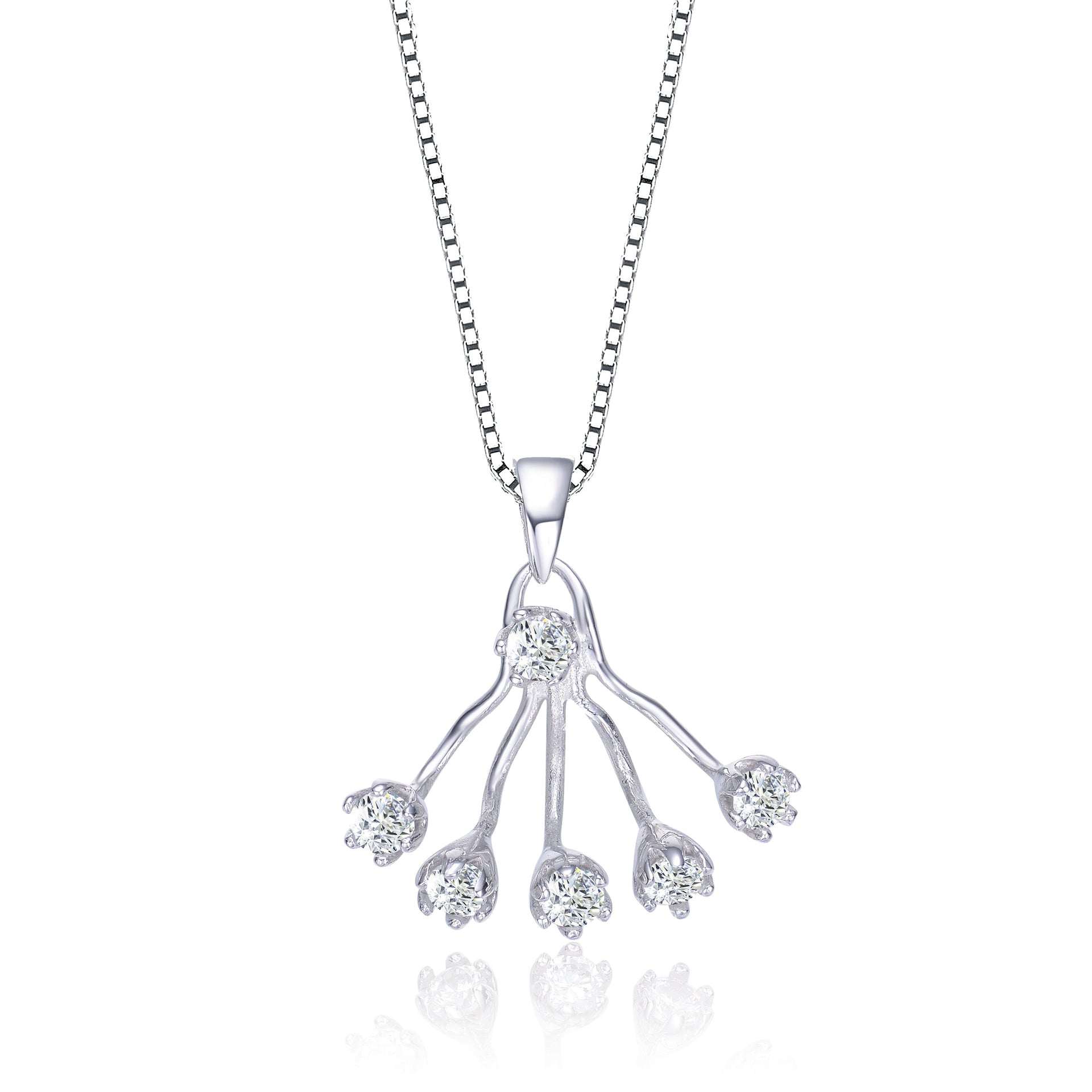 Sterling Silver White Cubic Zirconia Pendant