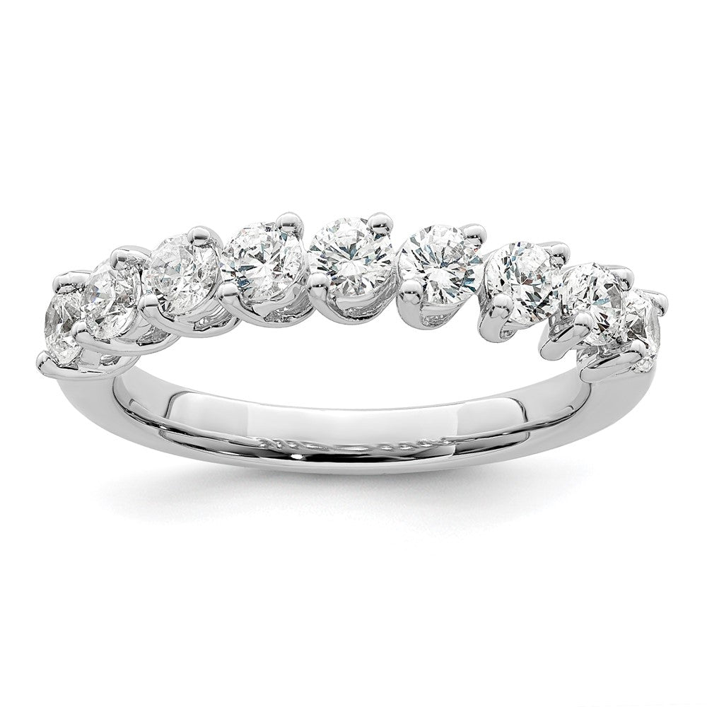 14k White Gold Lab Grown Diamond 9-stone Band Ring 1ct Clarity- VS Color- G-H