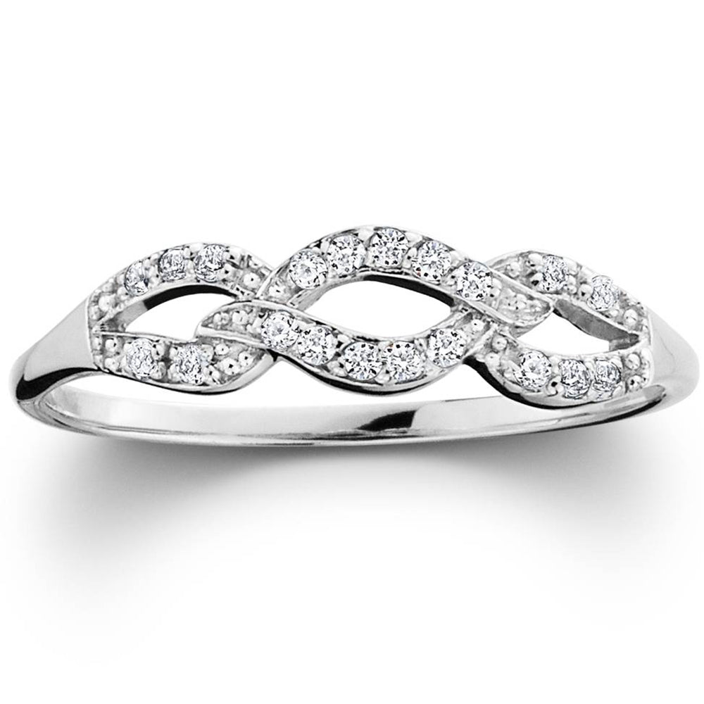 1/10ct Petite Diamond Infinity Ring 10K White Gold