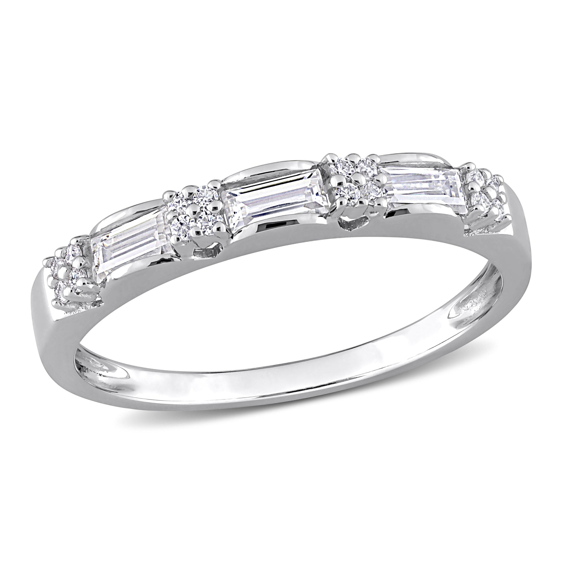 Mimi & Max 1/2ct DEW Created Moissanite Anniversary Ring in Sterling Silver