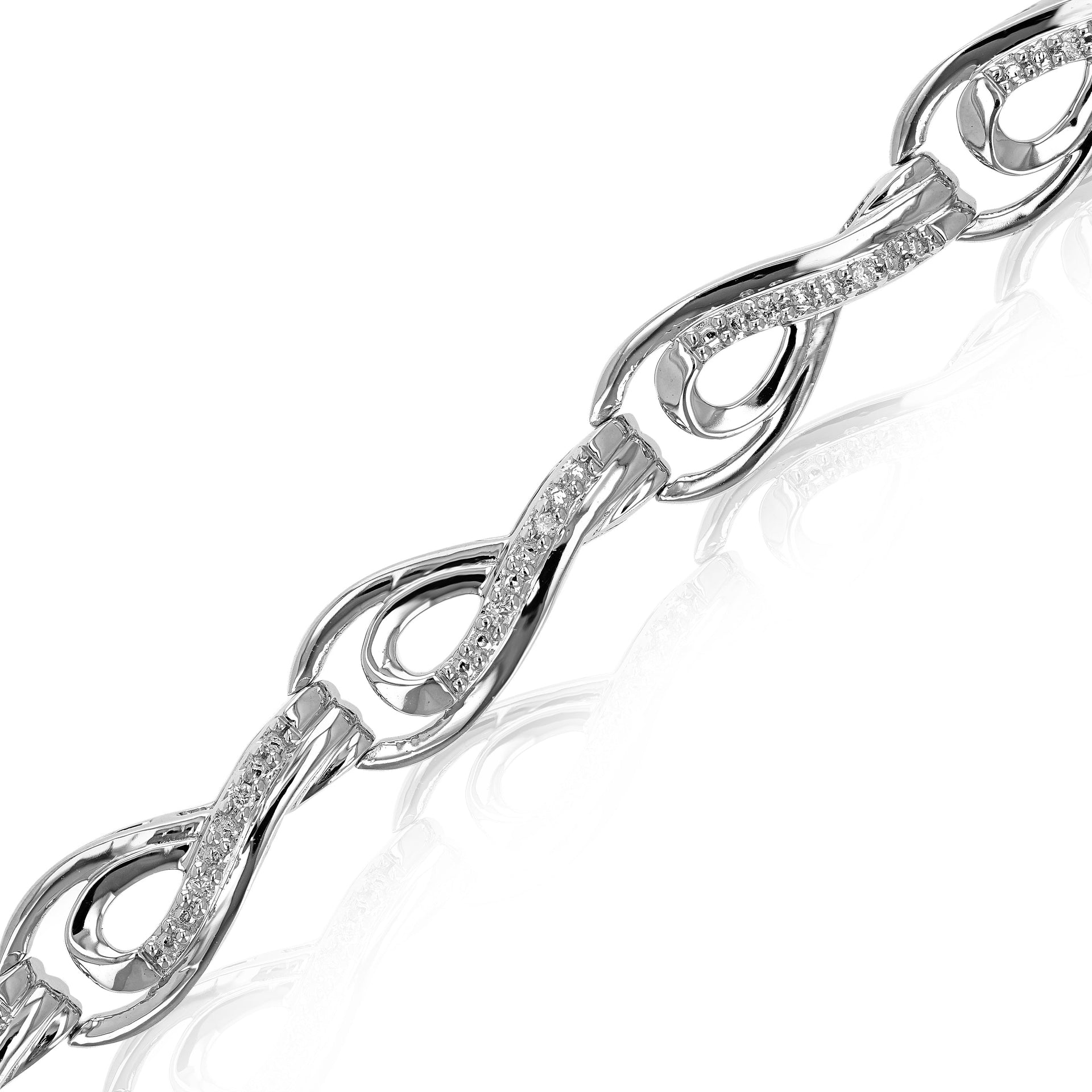1/5 cttw Lab Created Diamond Tennis Bracelet Sterling Silver Prong 8.5 Inch