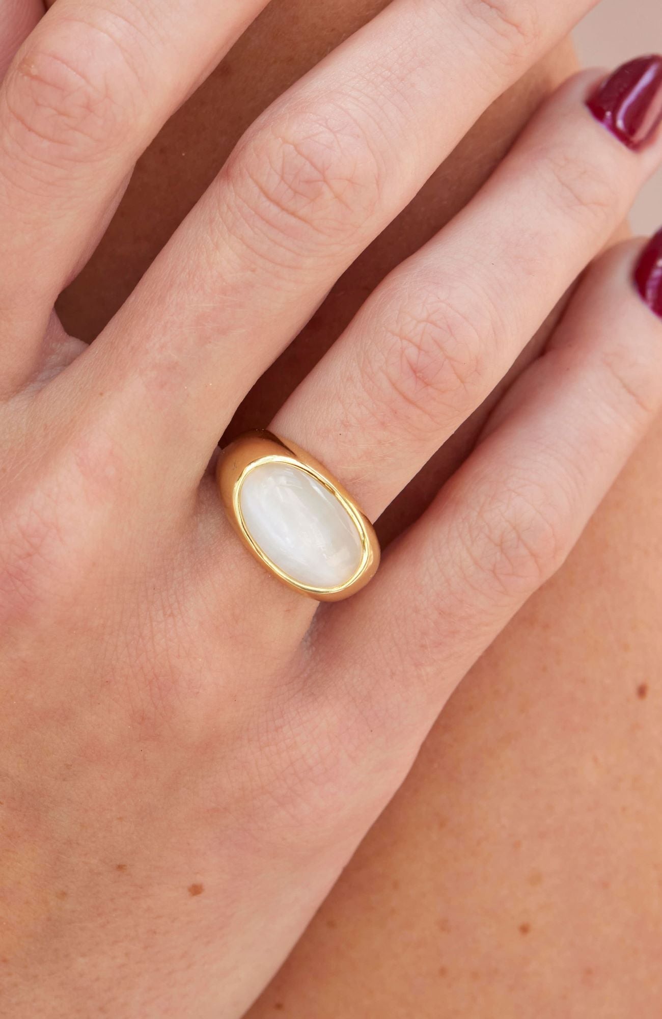 18K GOLD PLATED MOONSTONE