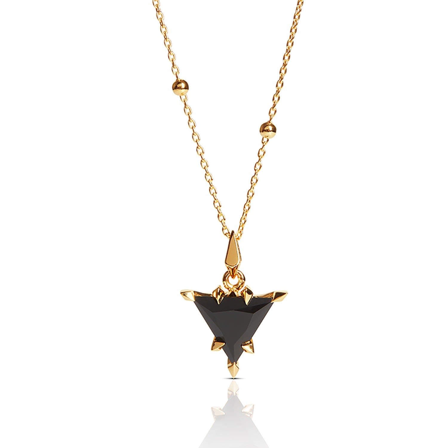 Trillion Pendant - Gold & Onyx