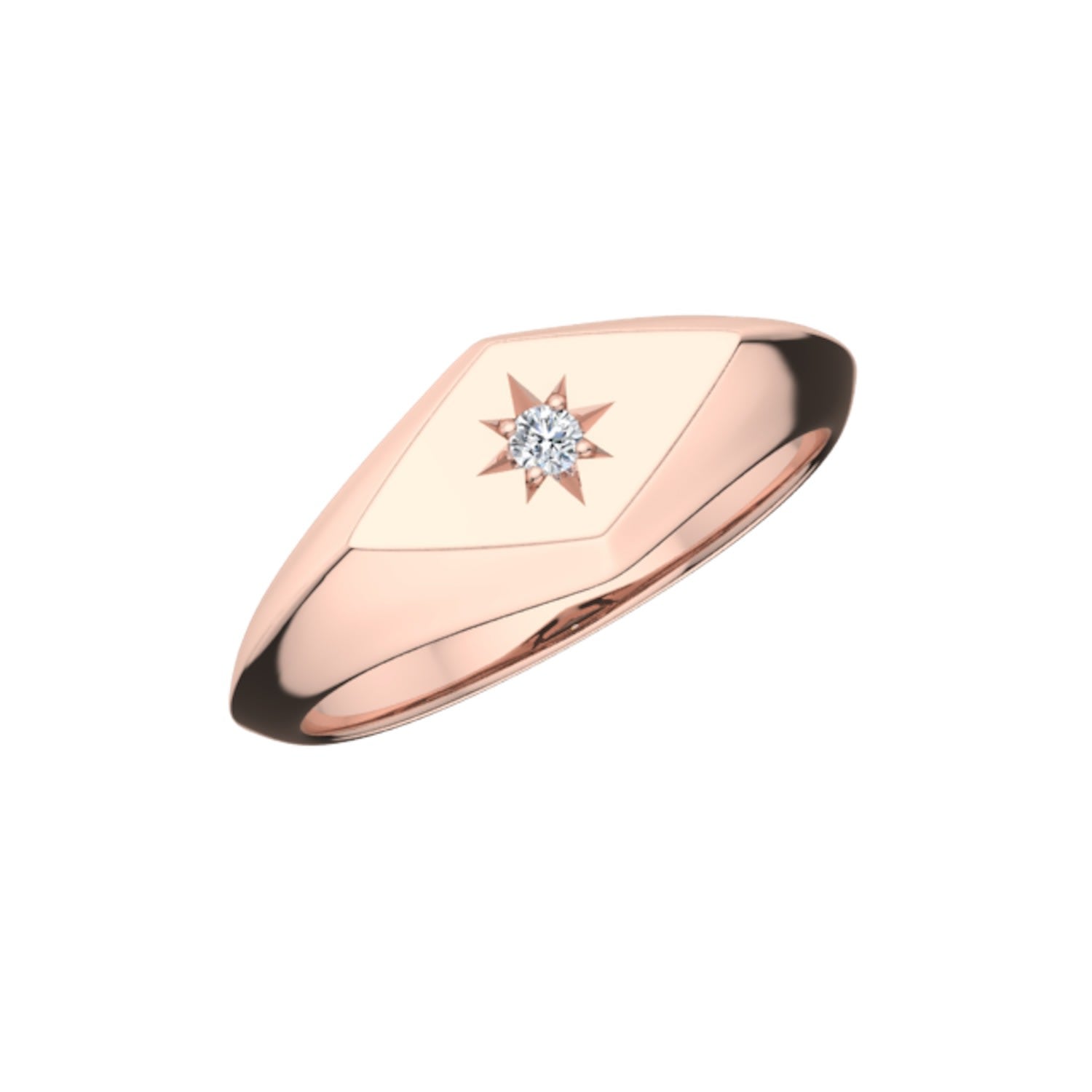 14K Gold & Diamond Starbust Ring White Gold
