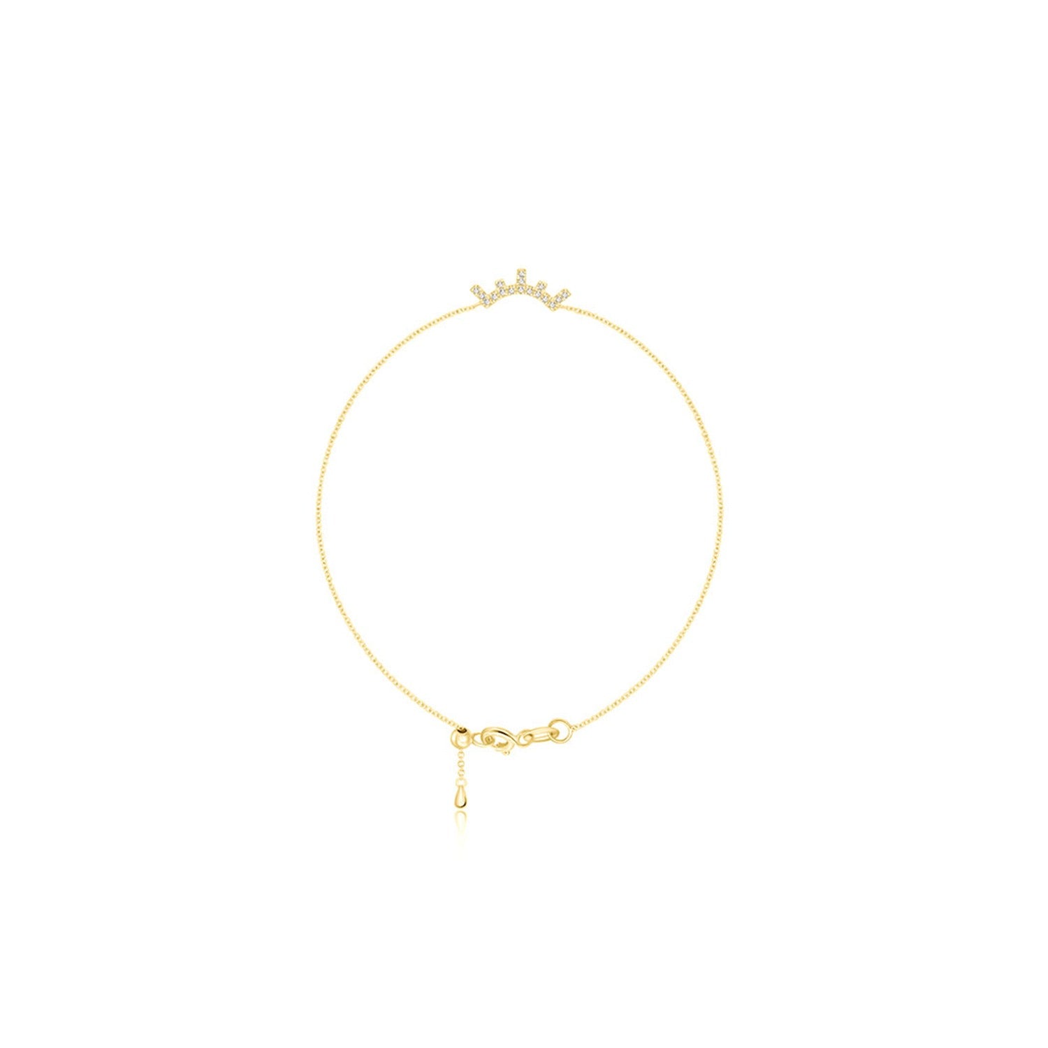 18K Yellow Gold Eyelash Shape Diamond Bracelet