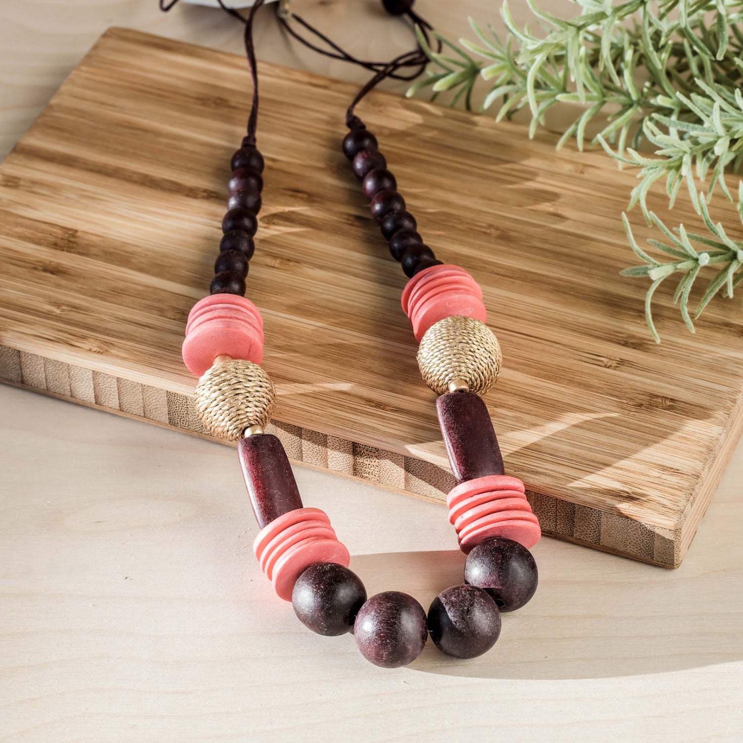 Bombon Statement Necklace, Wine