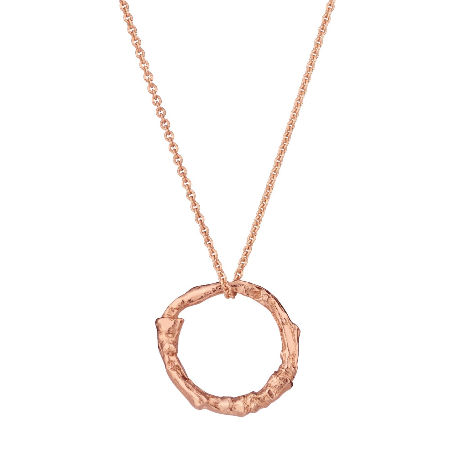 Rose Gold Plated Medium Twig Hoop Necklace