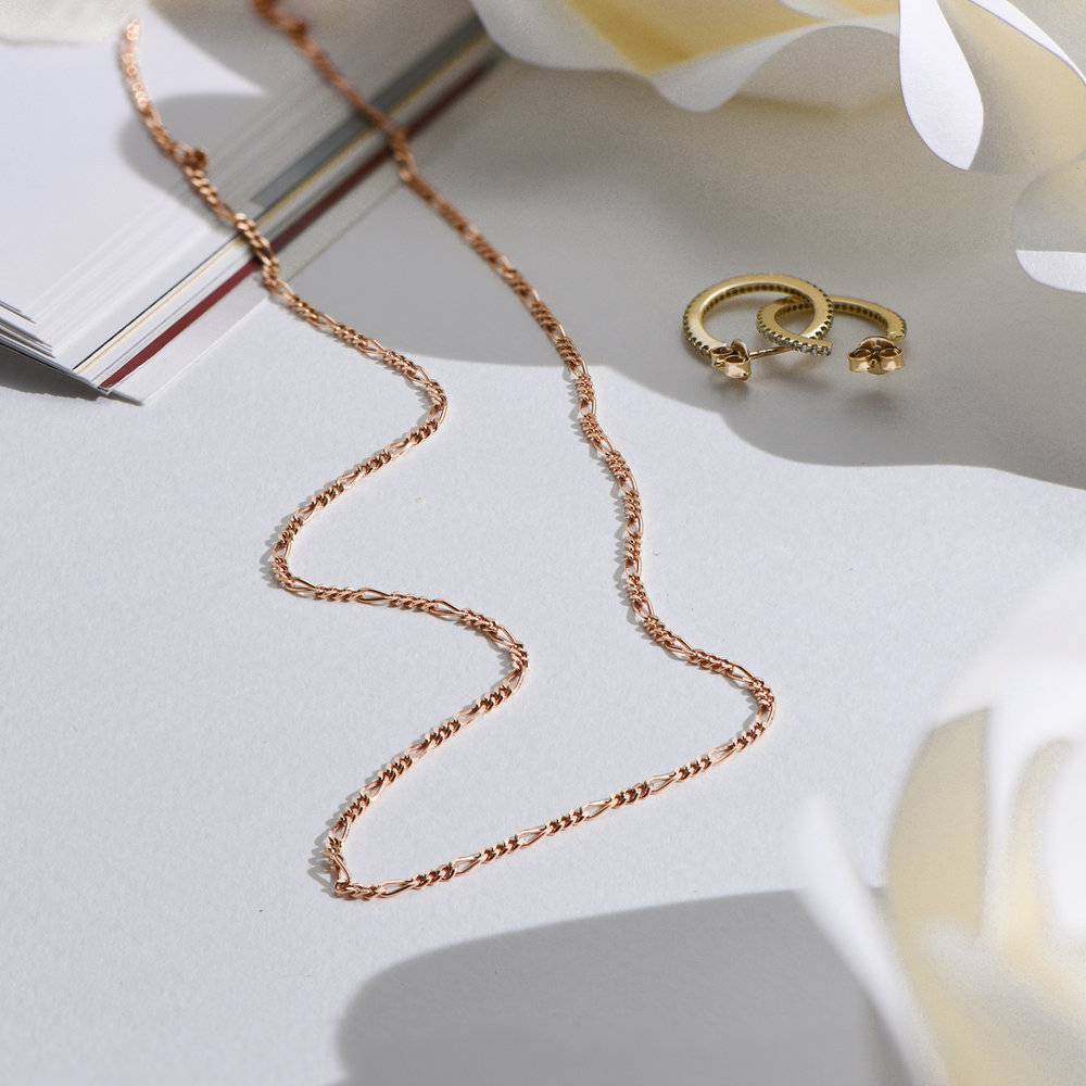 Figaro Chain in 18K Rose Gold Plating