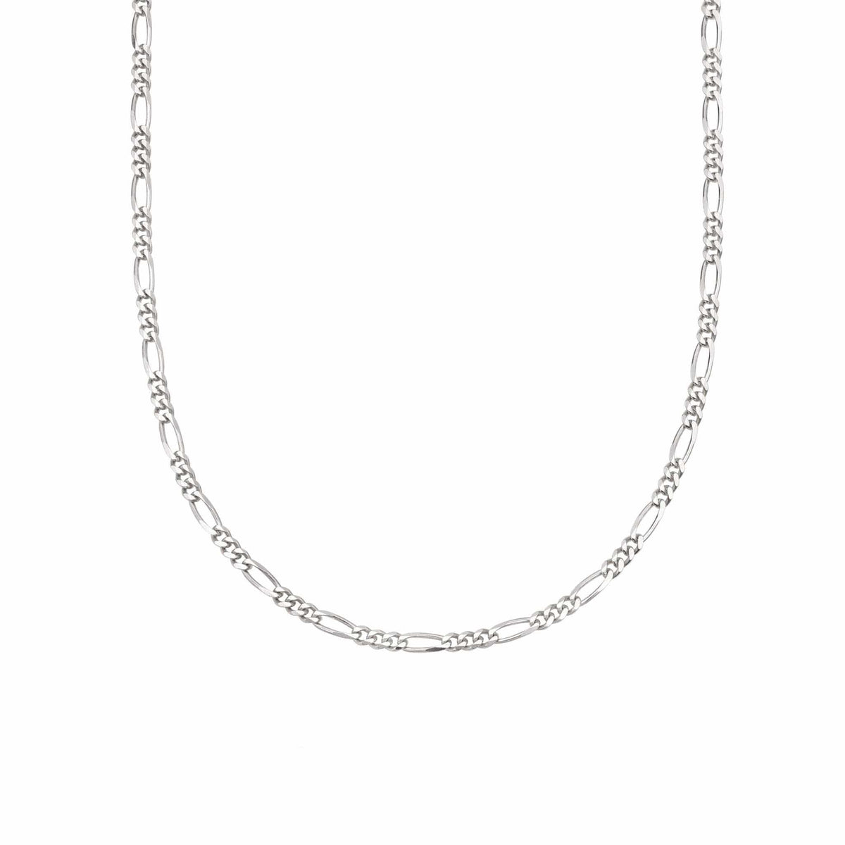 Fine Figaro Chain Necklace Sterling Silver