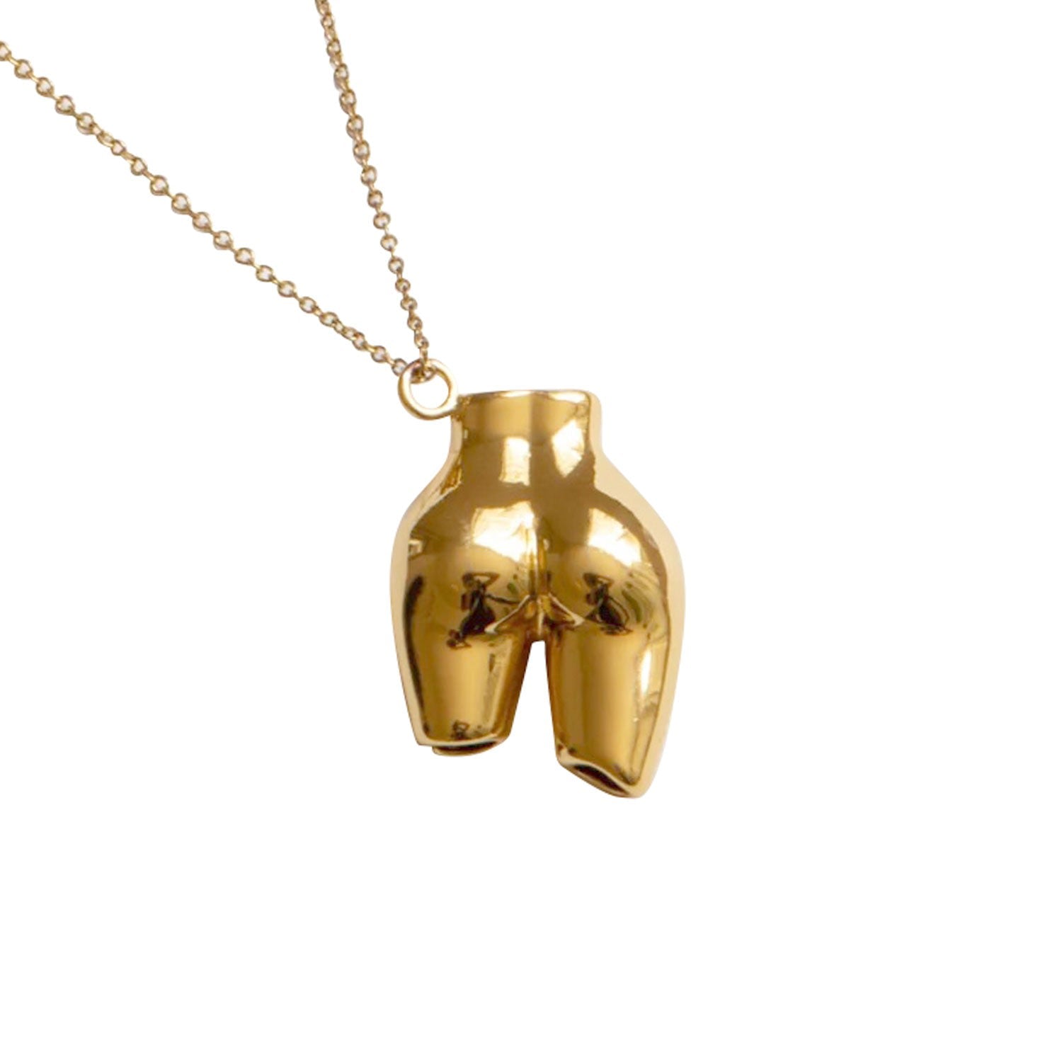 Figure Charm Necklace Gold Statement Minimal Woman Figure Bold Chain