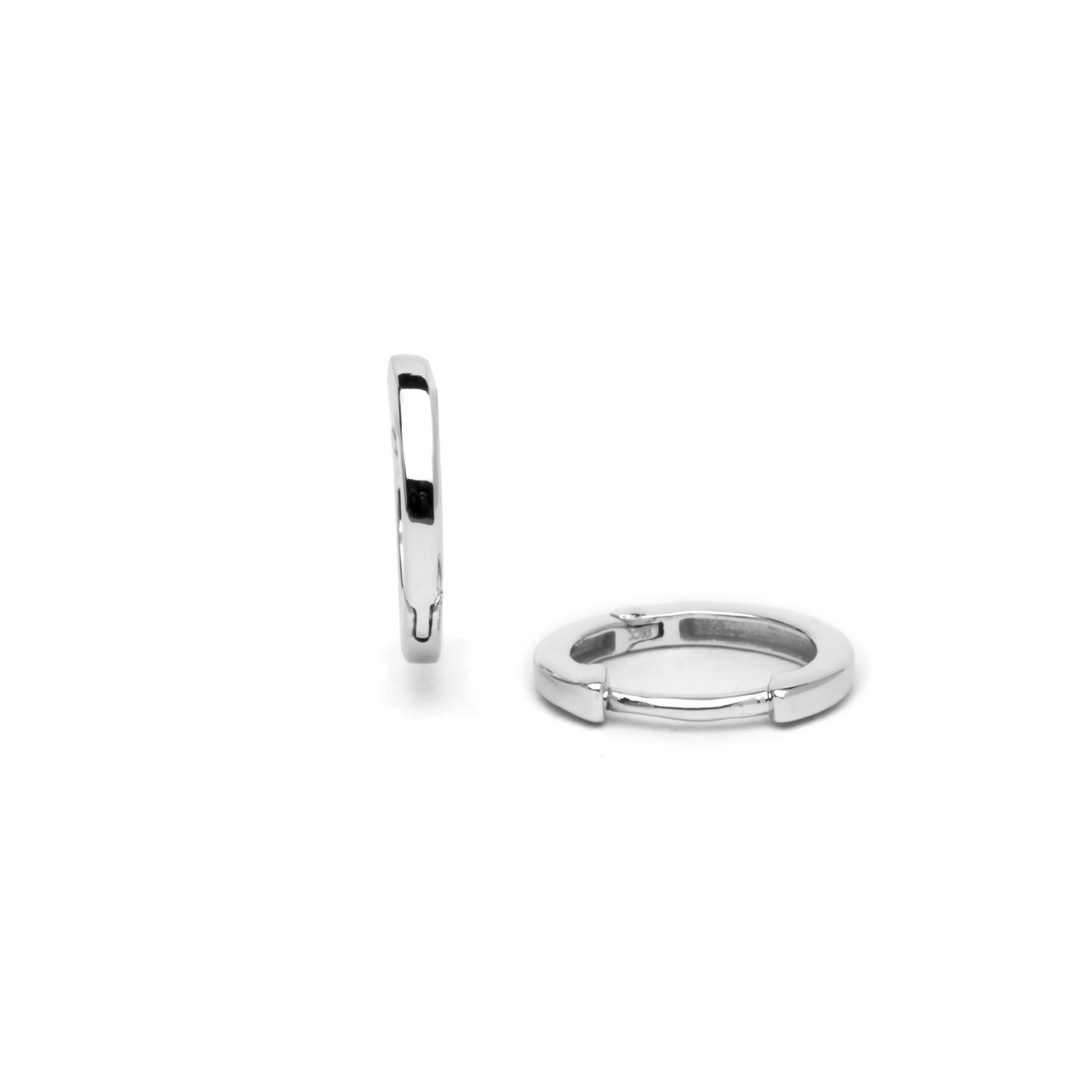 9 Carat White Gold Huggie Earrings
