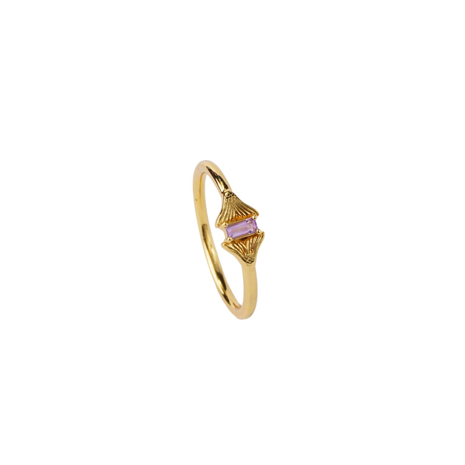 Fin Baguette Ring- Amethyst, Gold