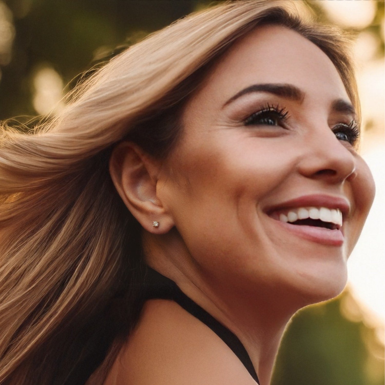 Fine 3Mm Diamond Single Stud Earring 14Ct Solid Gold