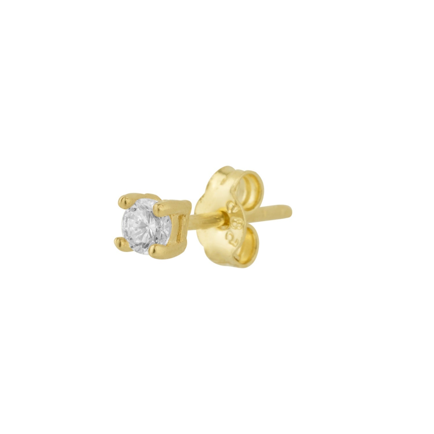 Fine 3Mm Single Stud Earring 14Ct Solid Gold