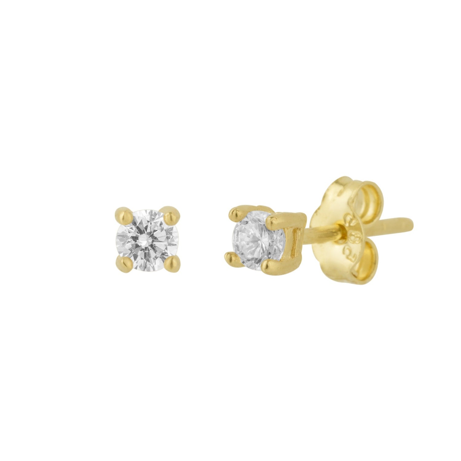 Fine 3Mm Stud Earrings 14Ct Solid Gold