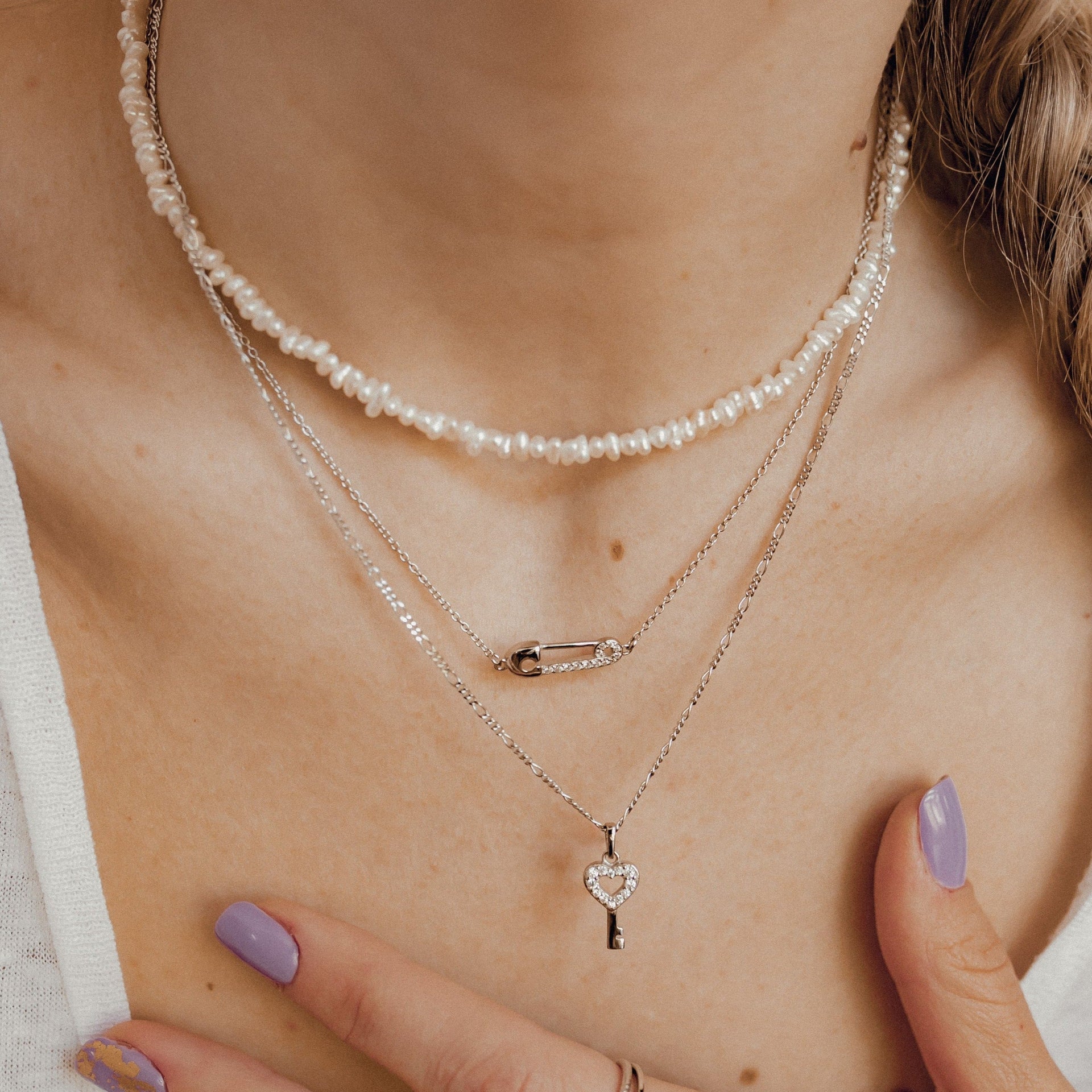 Fine Figaro Chain Necklace Sterling Silver