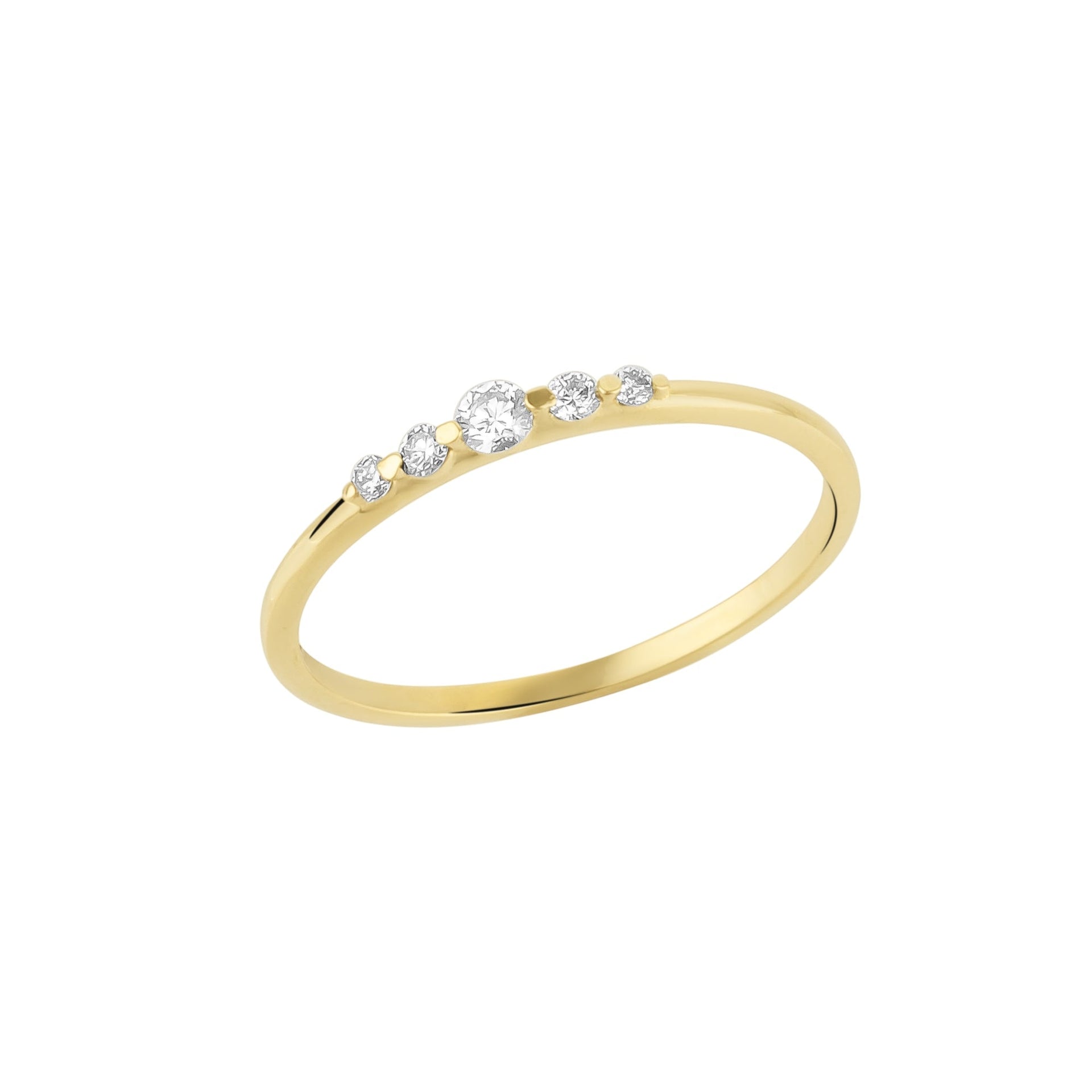 Fine Graduated Diamond Ring 14Ct Gold