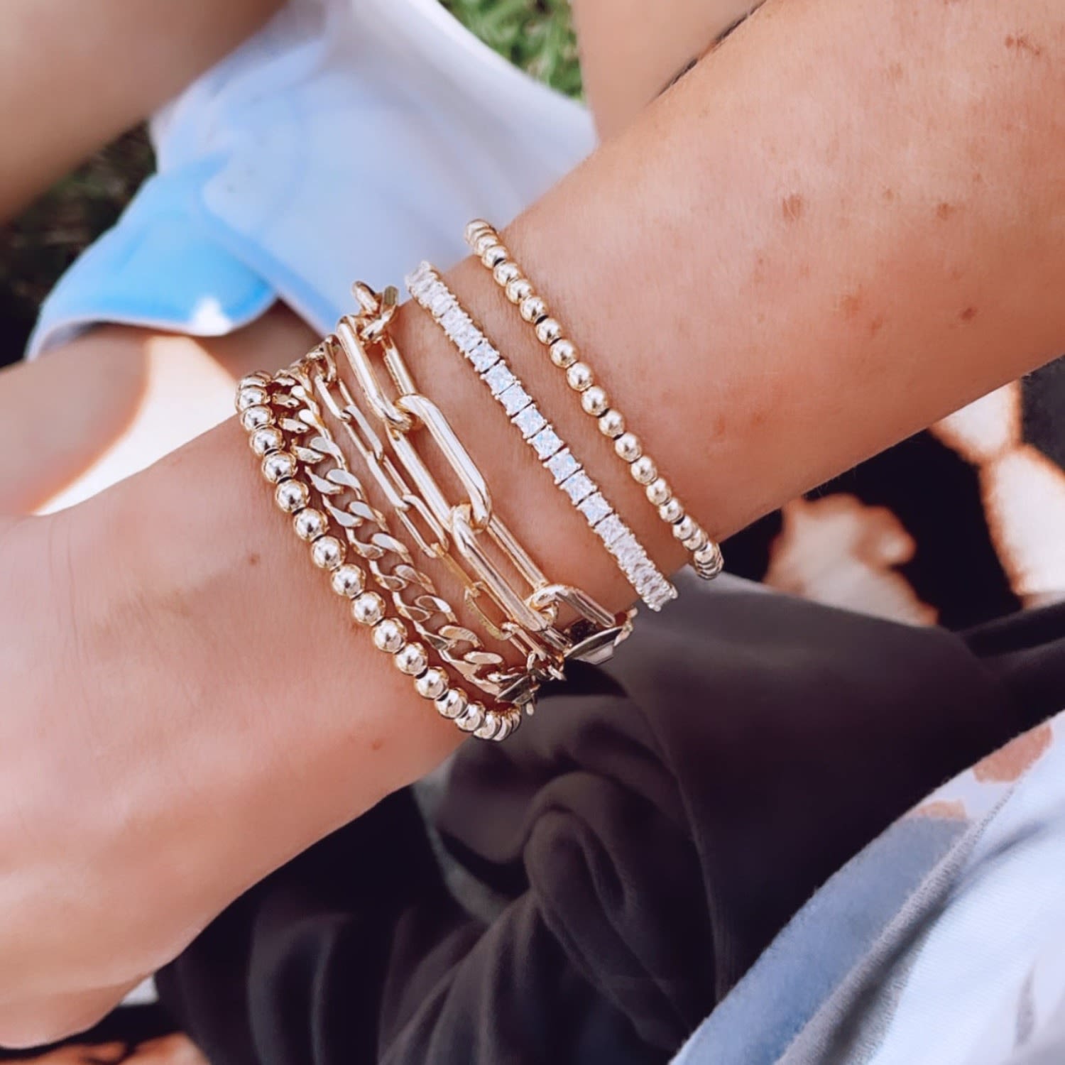 Five Mm Ball Bracelet - Gold