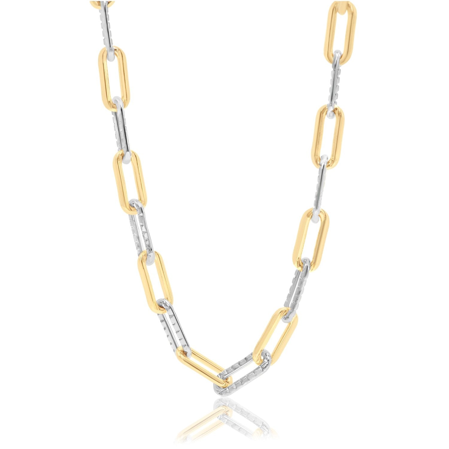 Five Mm Two Tone Paper Clip Necklace