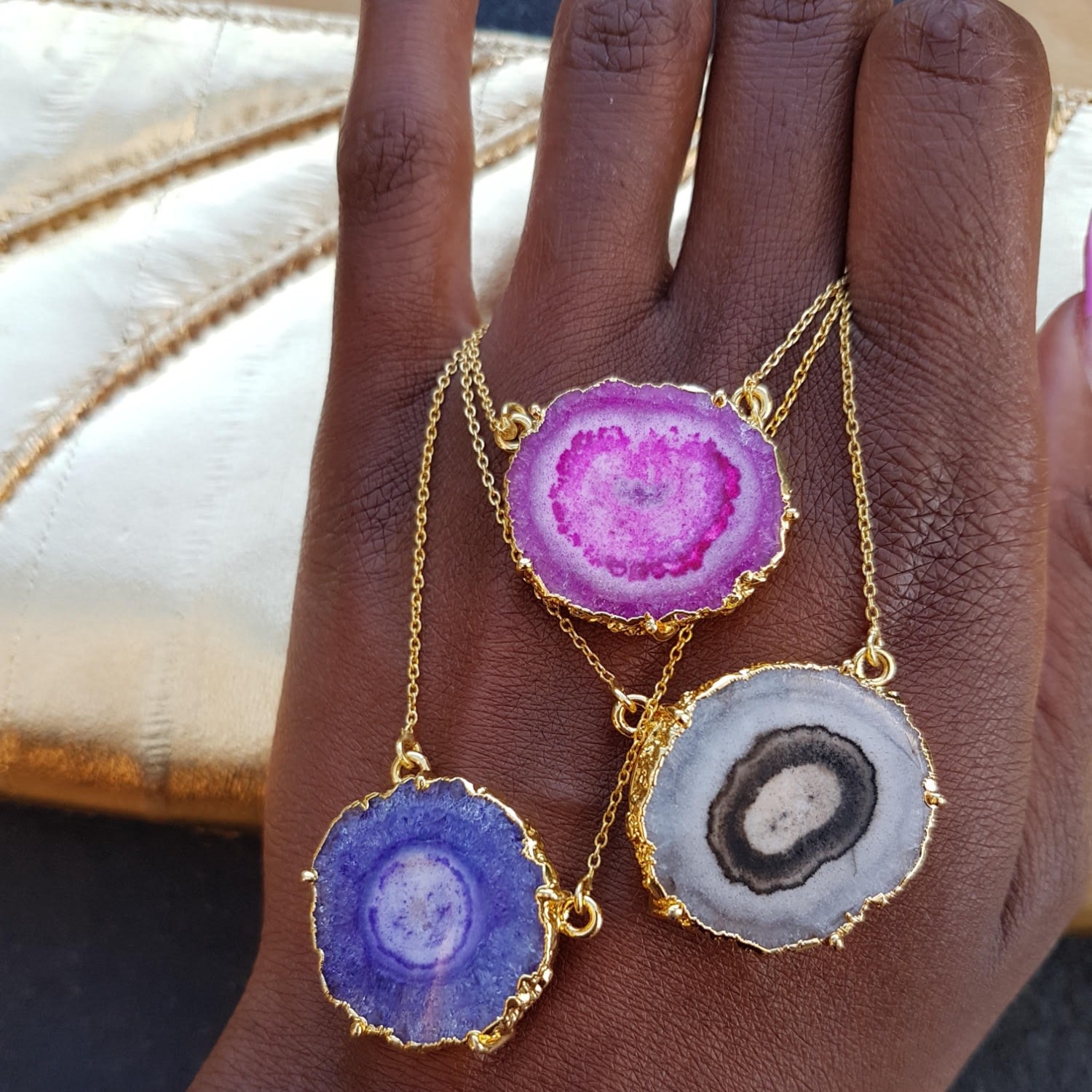 Purple 'Solar Power' Gold Vermeil Gemstone Necklace