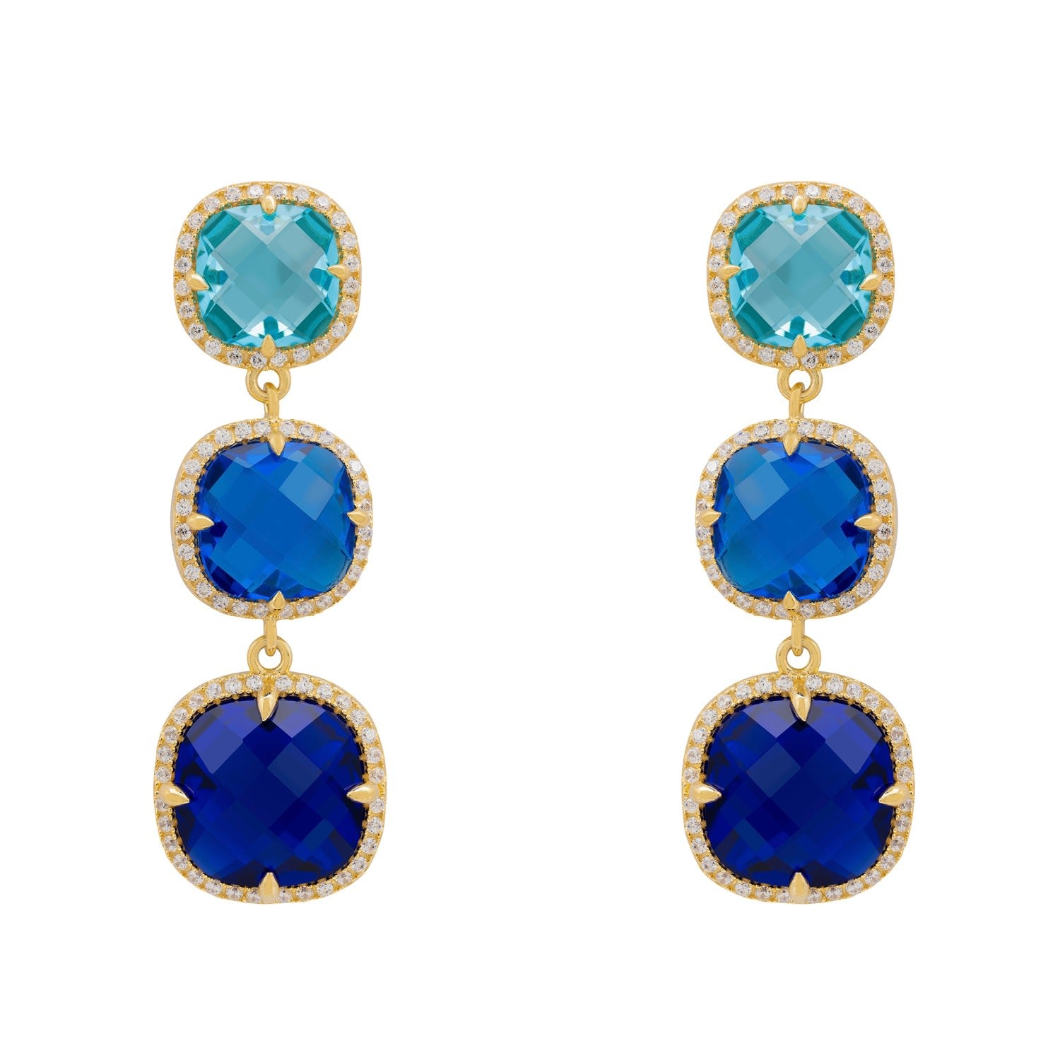 Knightsbridge Earrings Gold Blues