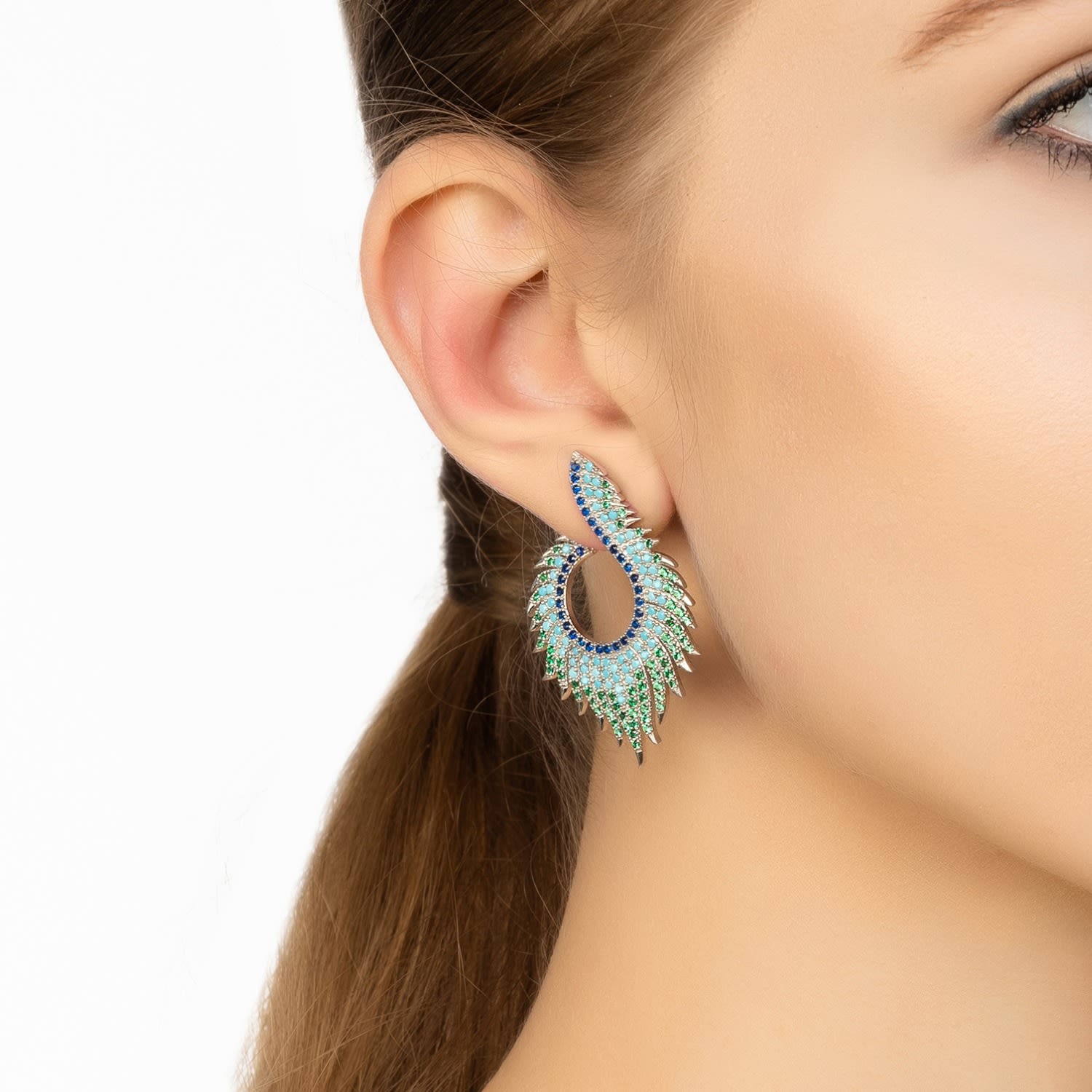 Flame Clip On Earrings Cold Ice Silver