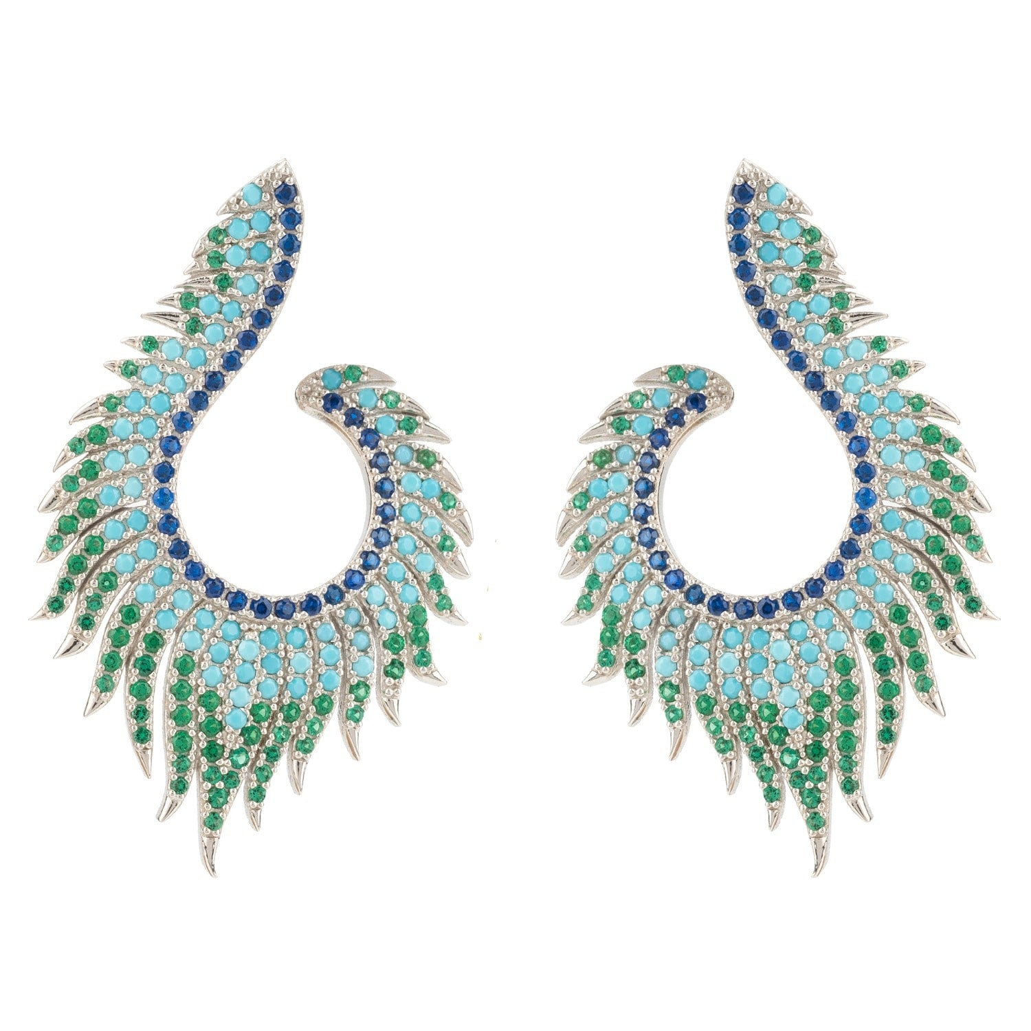 Flame Clip On Earrings Cold Ice Silver