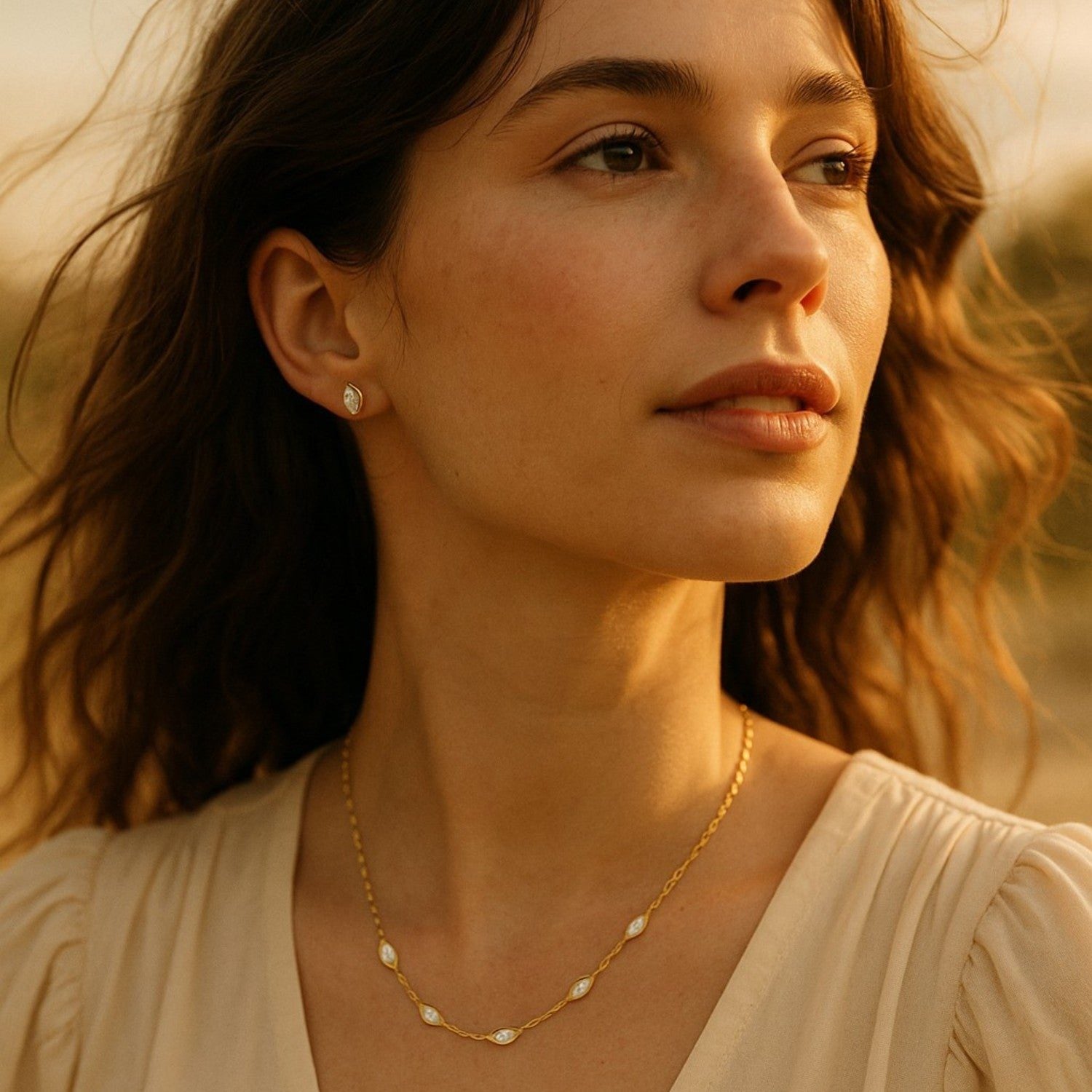 Flare Marquise Diamond Stud Earrings